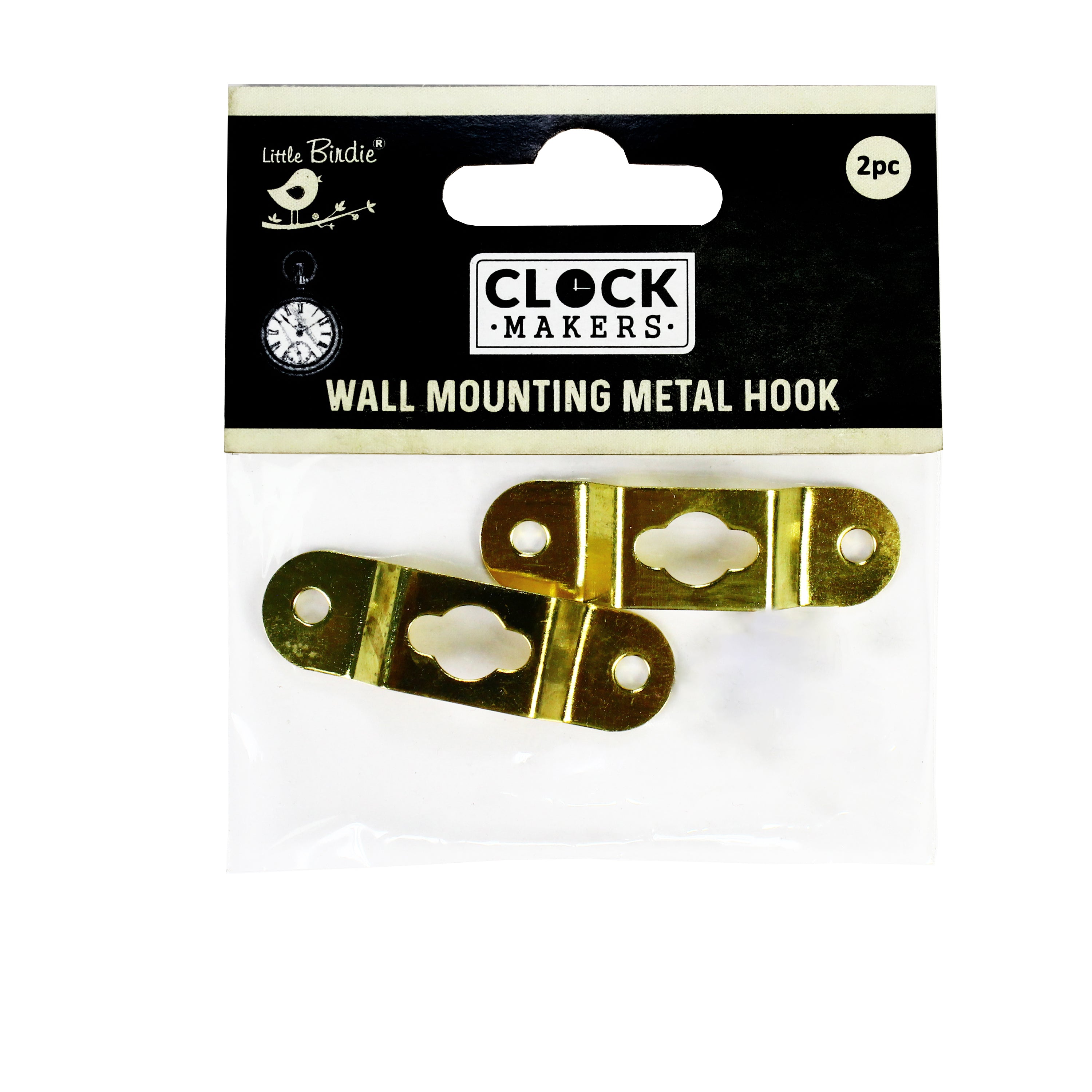 Wall Mounting Metal Hooks Round Gold 2Pc Pbhc Lb