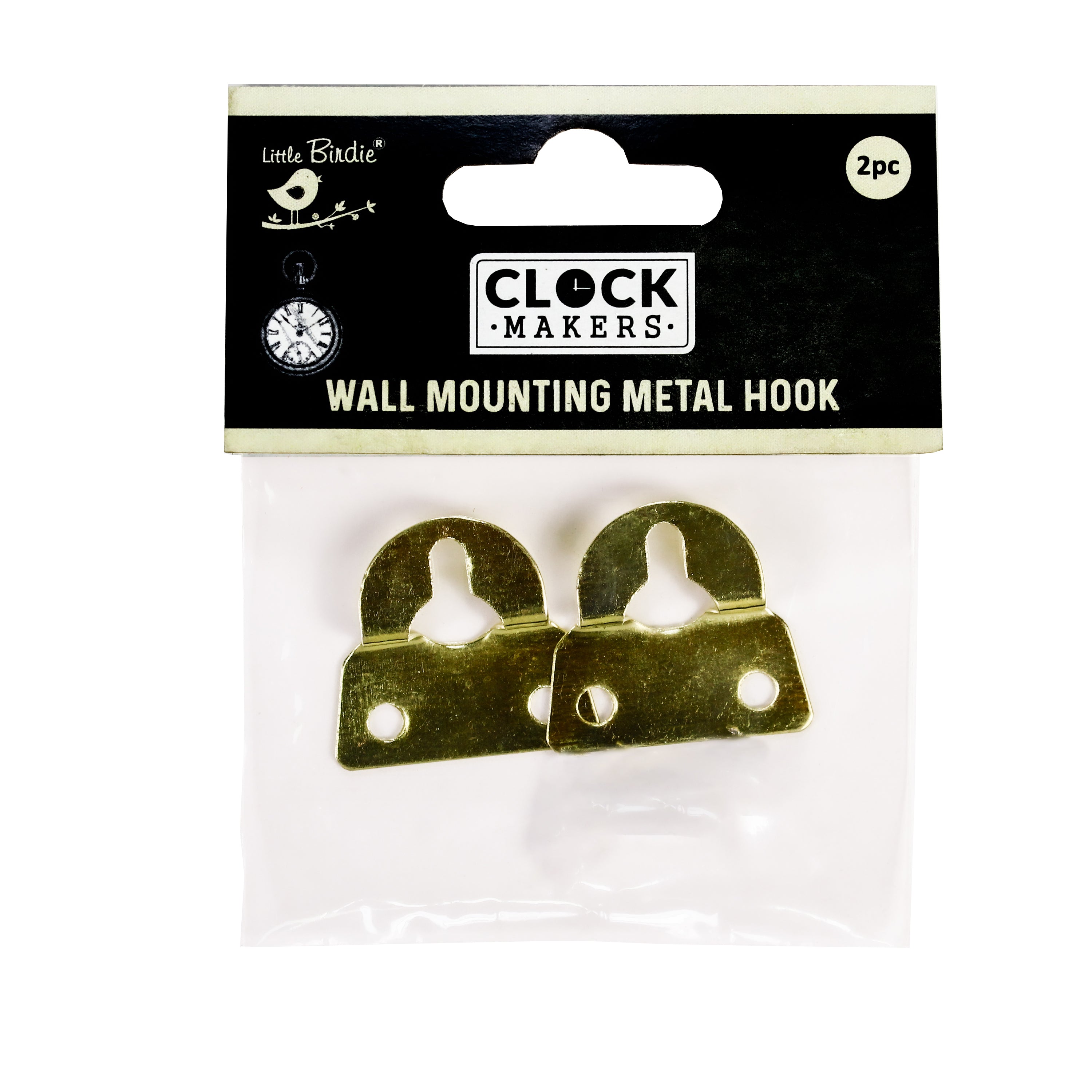 Wall Mounting Metal Hooks Square Gold 2Pc Pbhc Lb