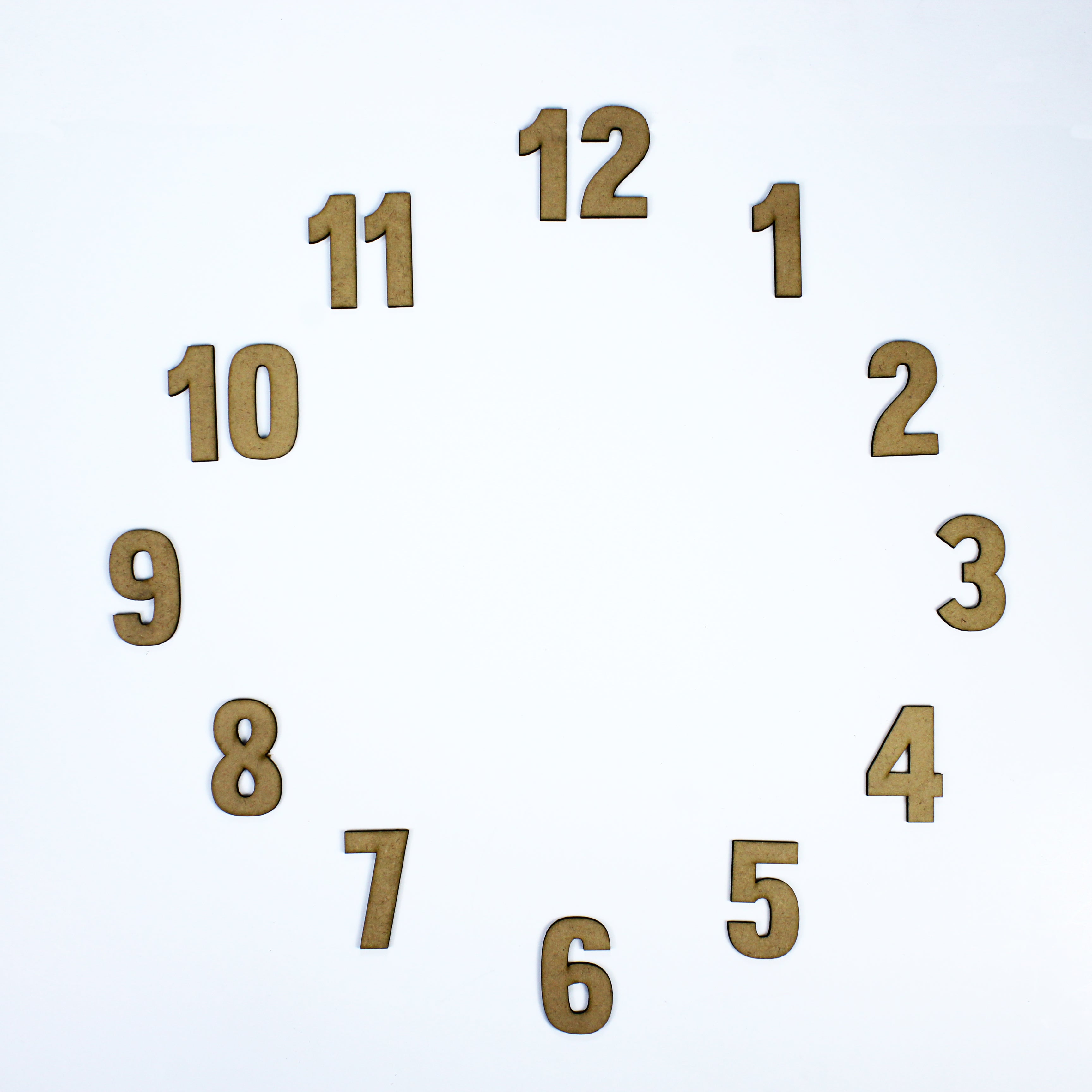 Clock Numbers Mdf 1.25inch 1.9mm Thick 15pc