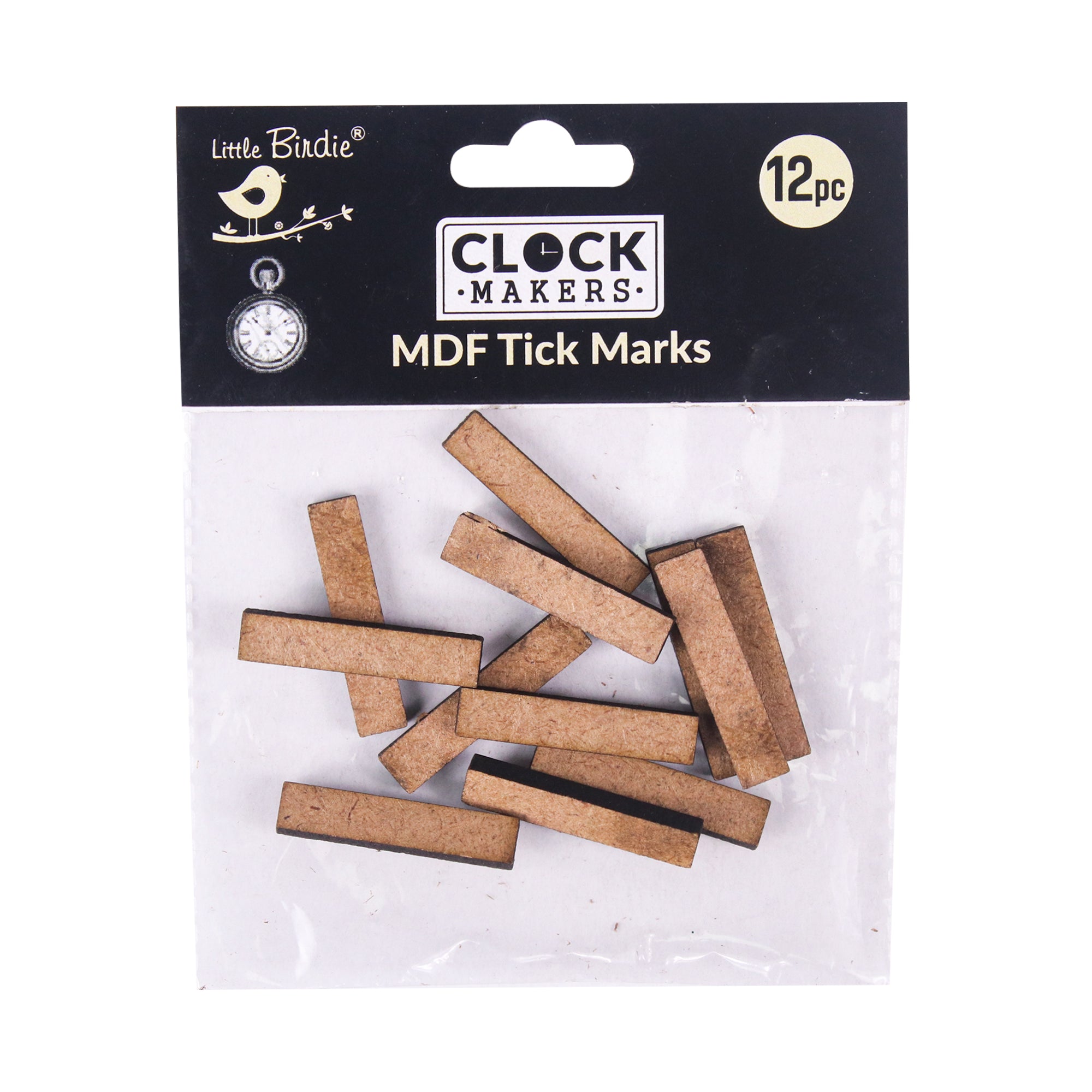 Clock Mdf Tick Marks 1inch 1.9mm Thick 12pc