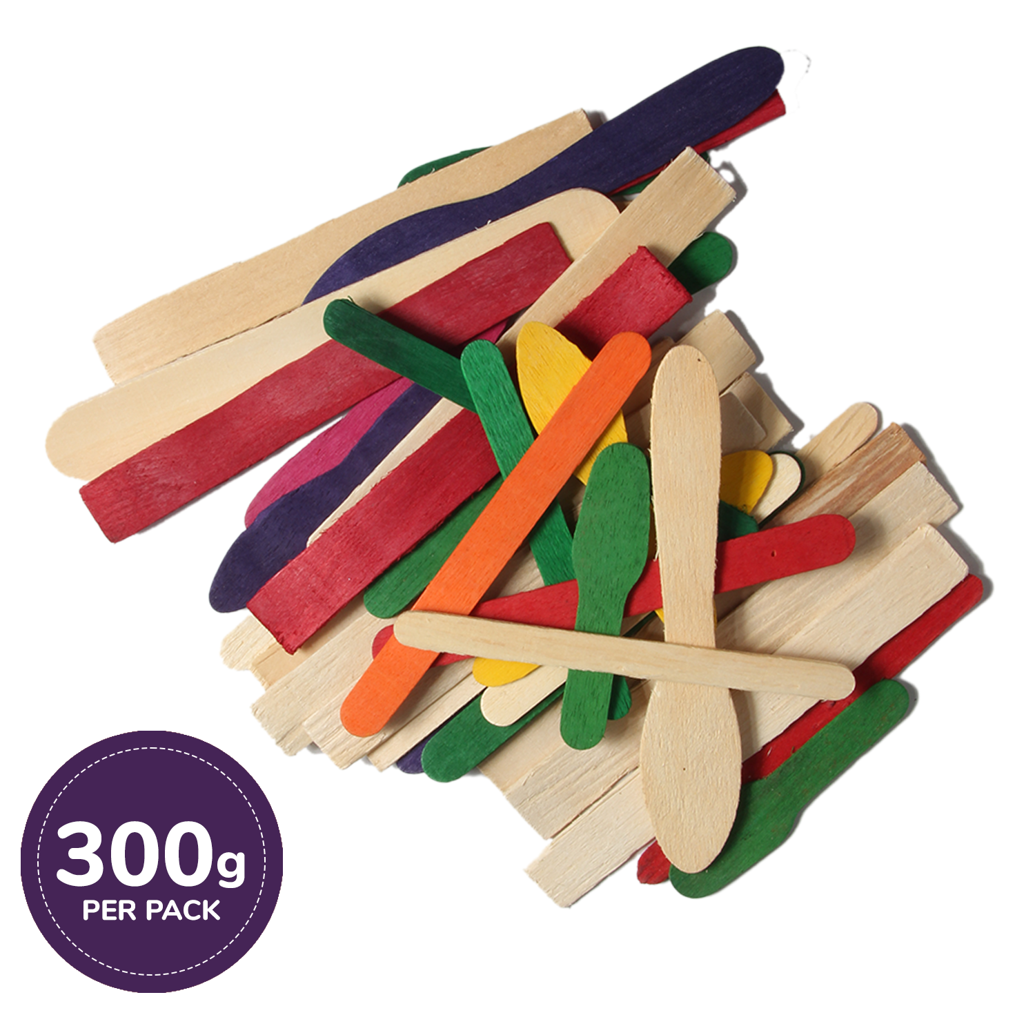 Ice Cream Sticks Assorted Size & Coloured - 300Grm