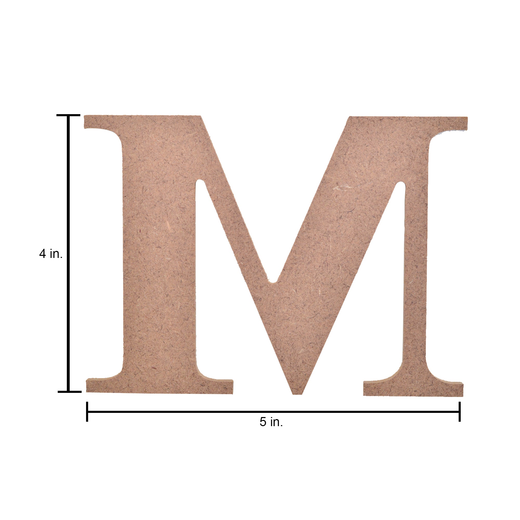Mdf Alphabet Upper Case M 5 X 4Inch 5.5Mm Thick 1Pc Lb