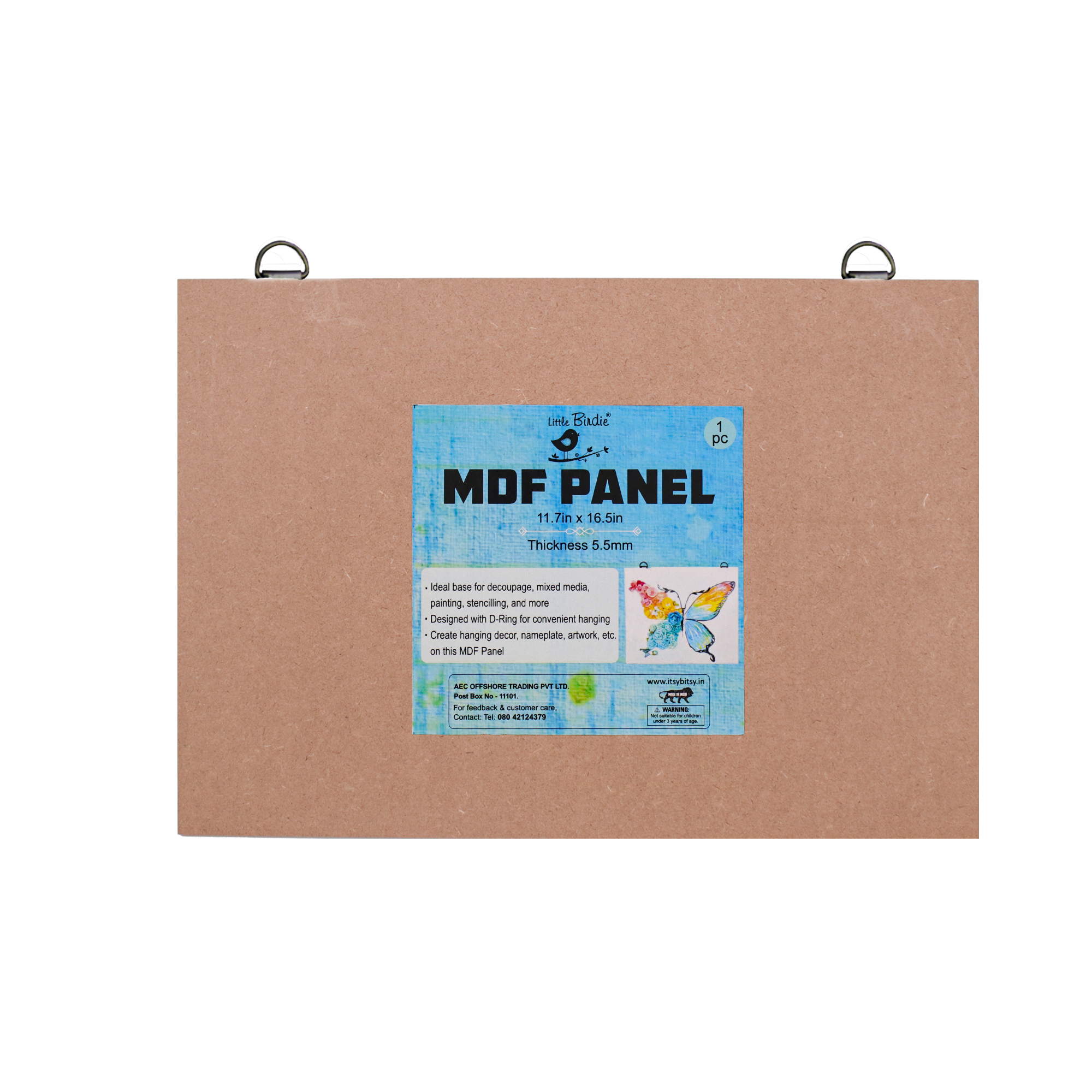 Mdf Hanging Panel With D Ring A3 5.5Mm Thick 1Pc Sw Lb