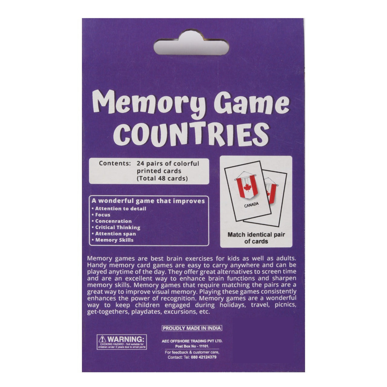 Memory Game Countries Kit 1Box Lb
