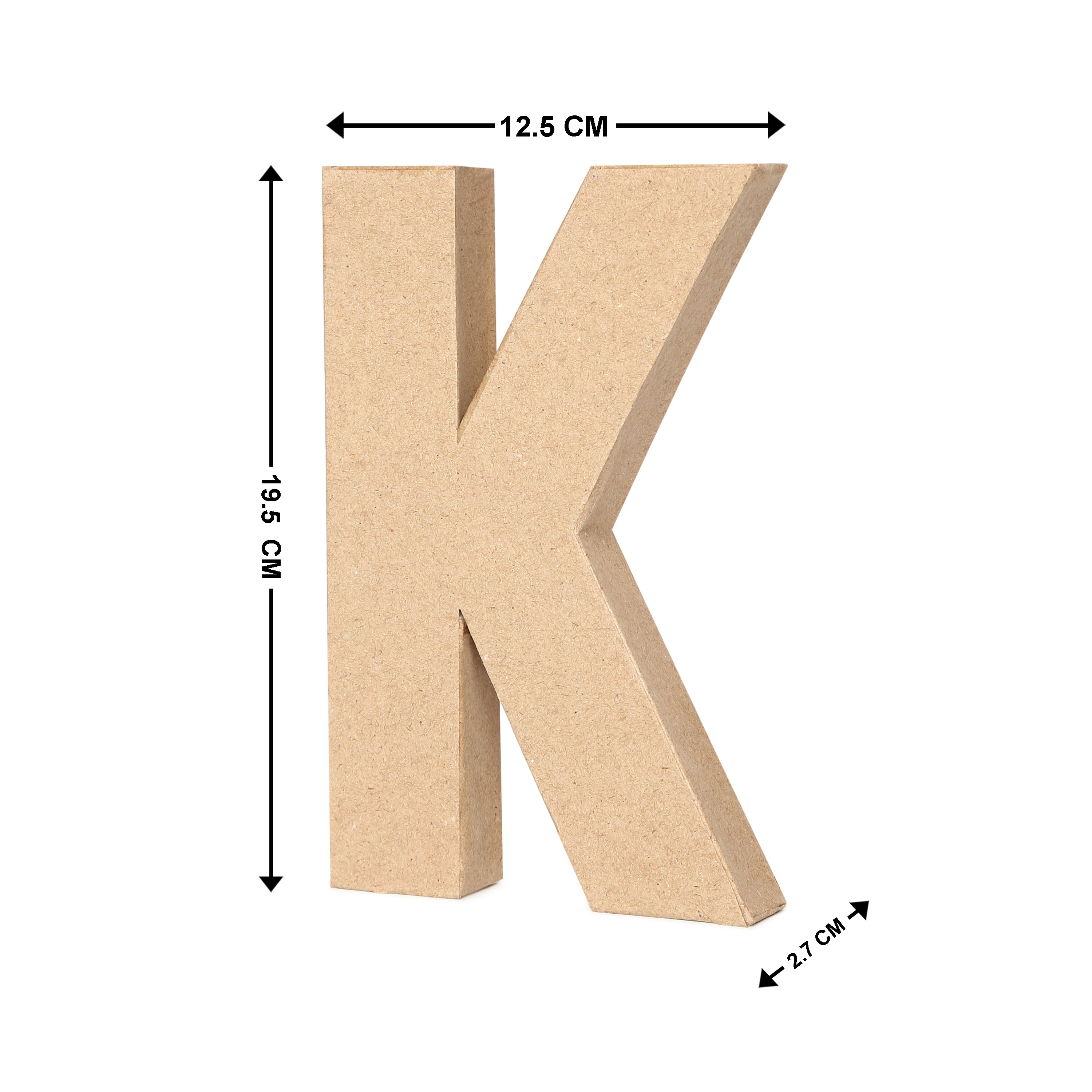 Paper Mache Alphabet K Approx 4.9 X 7.7 X 1.14Inch 1Pc Lb