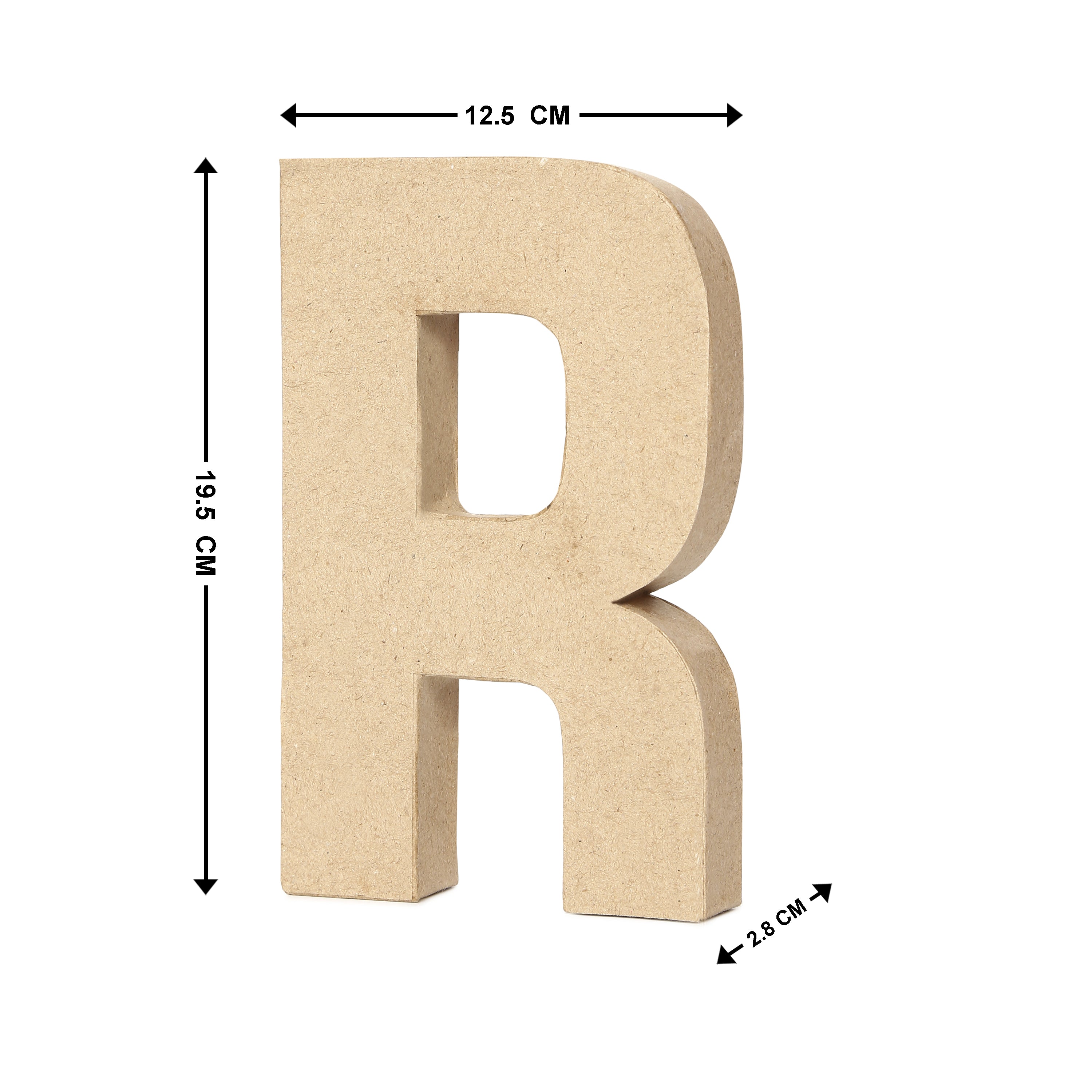 Paper Mache Alphabet R Approx 4.9 X 7.7 X 1.14Inch 1Pc Lb