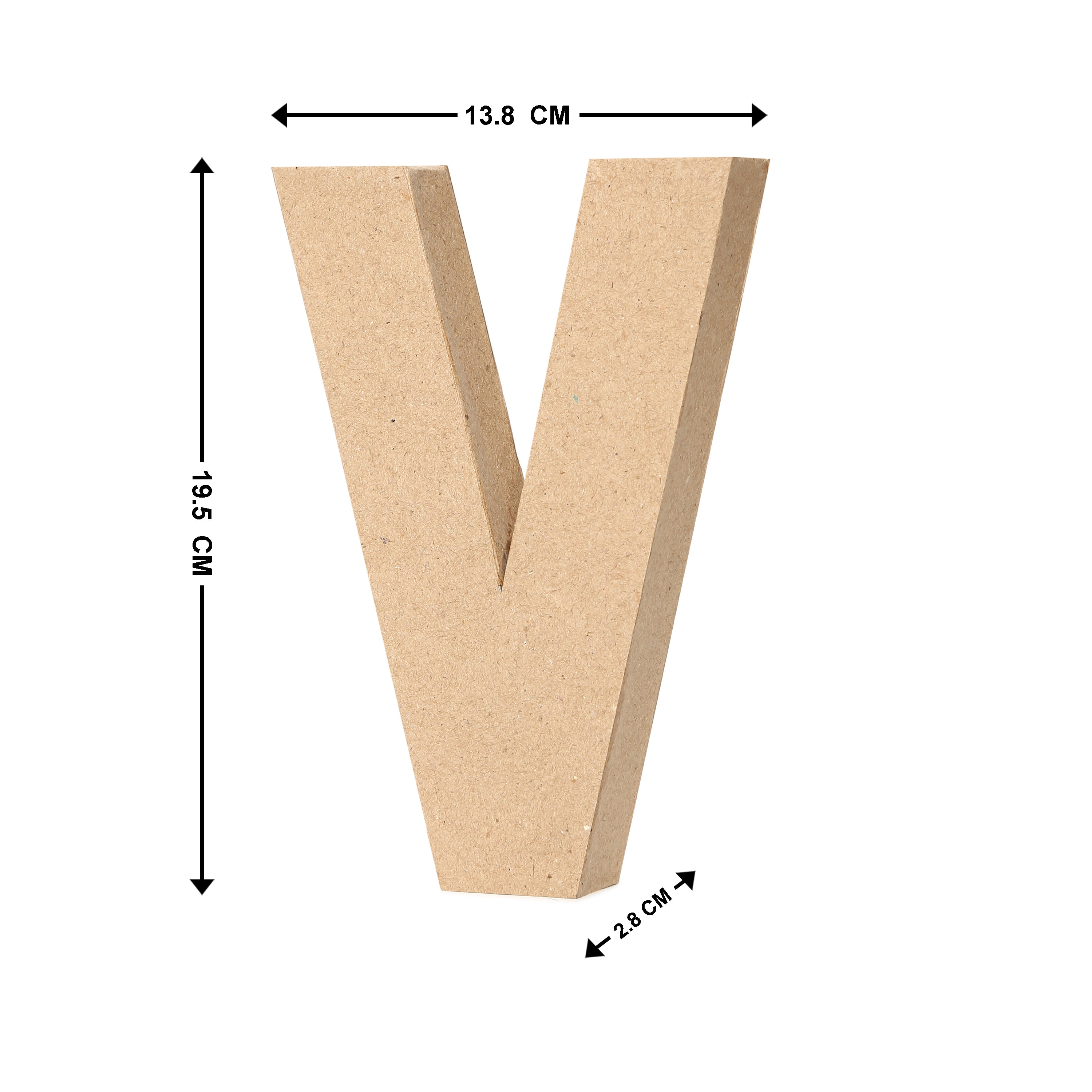 Paper Mache Alphabet V Approx 5.6 X 7.7 X 1.14Inch 1Pc Lb