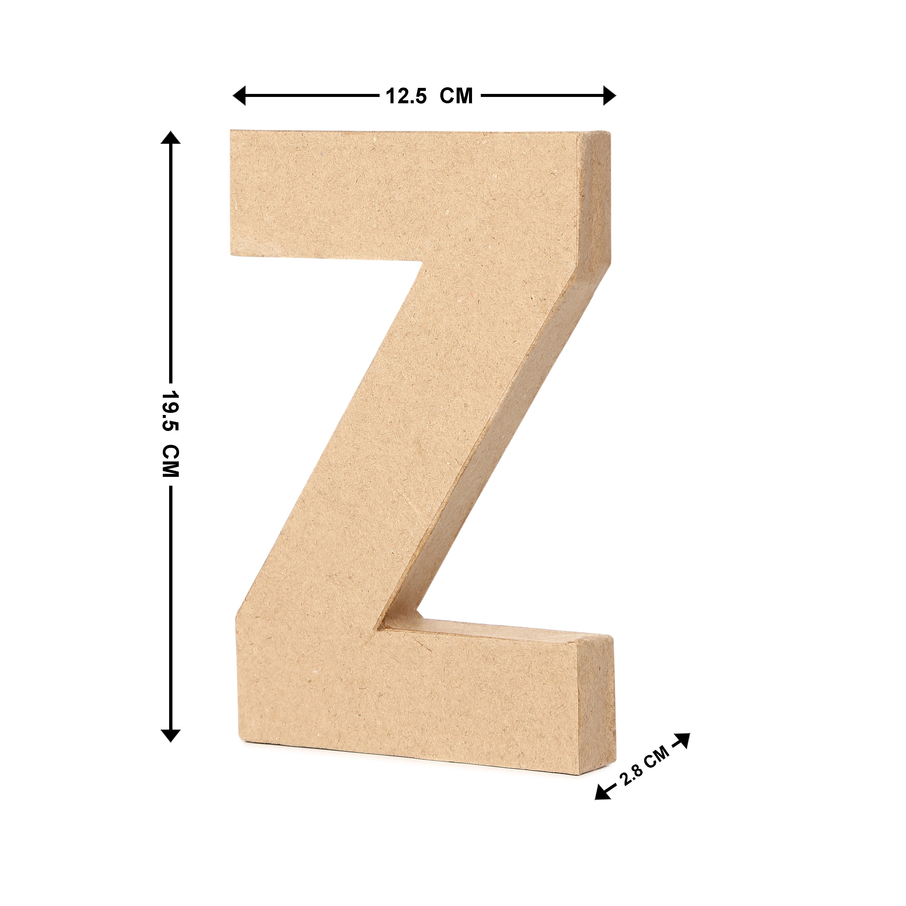 Paper Mache Alphabet Z Approx 5.8 X 7.7 X 1.14Inch 1Pc Lb