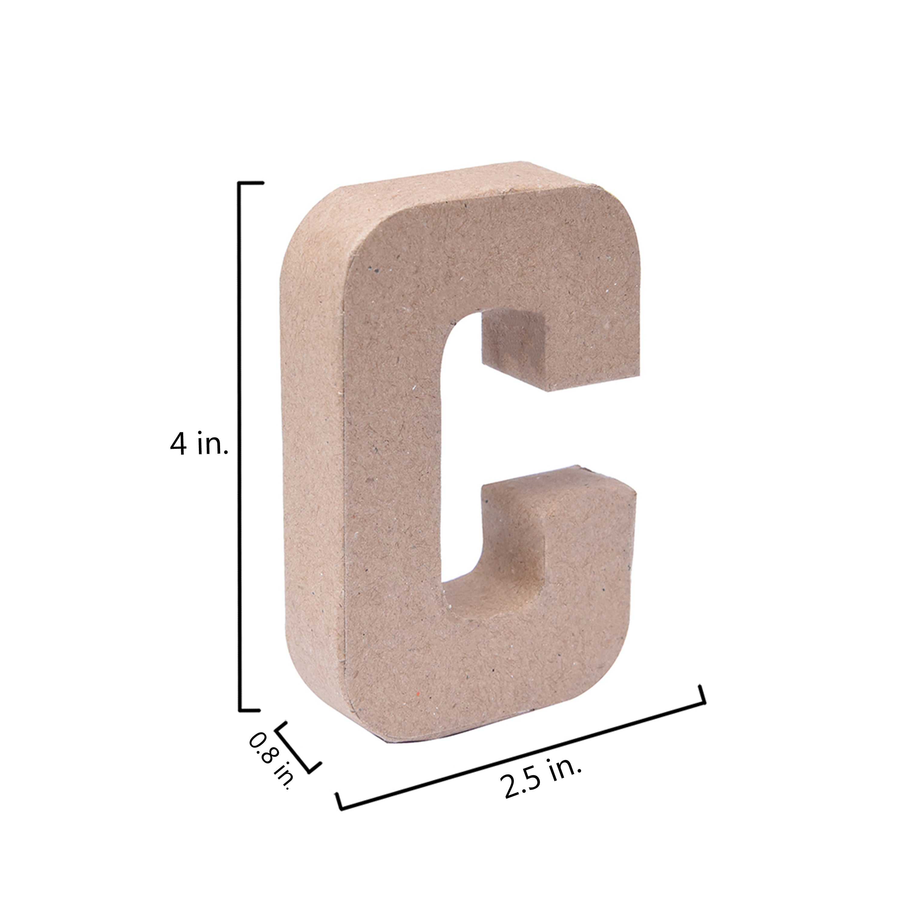 Paper Mache Alphabet C Approx 2.5 X 4 X 0.78Inch 1Pc Lb