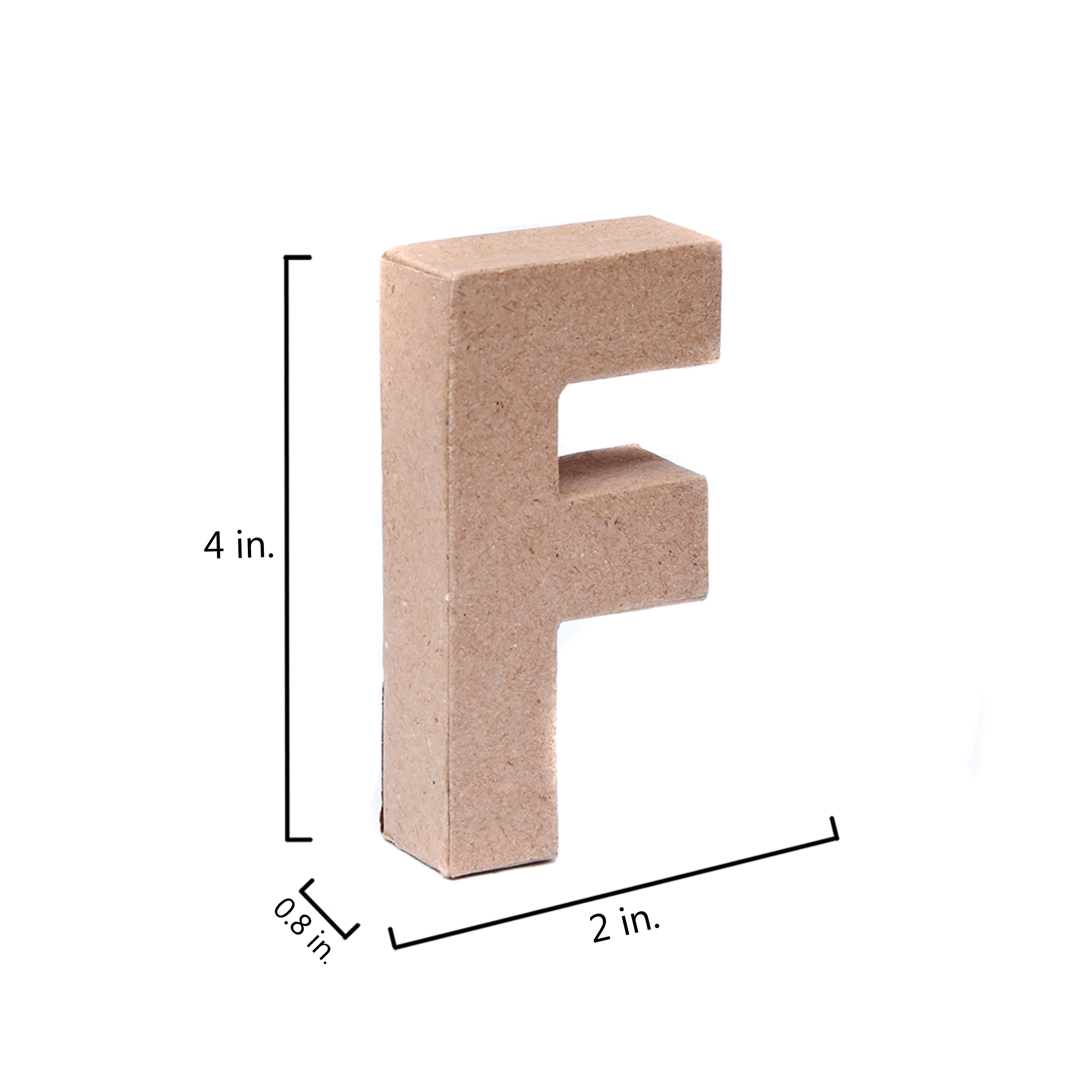 Paper Mache Alphabet F Approx 2 X 4 X 0.78Inch 1Pc Lb