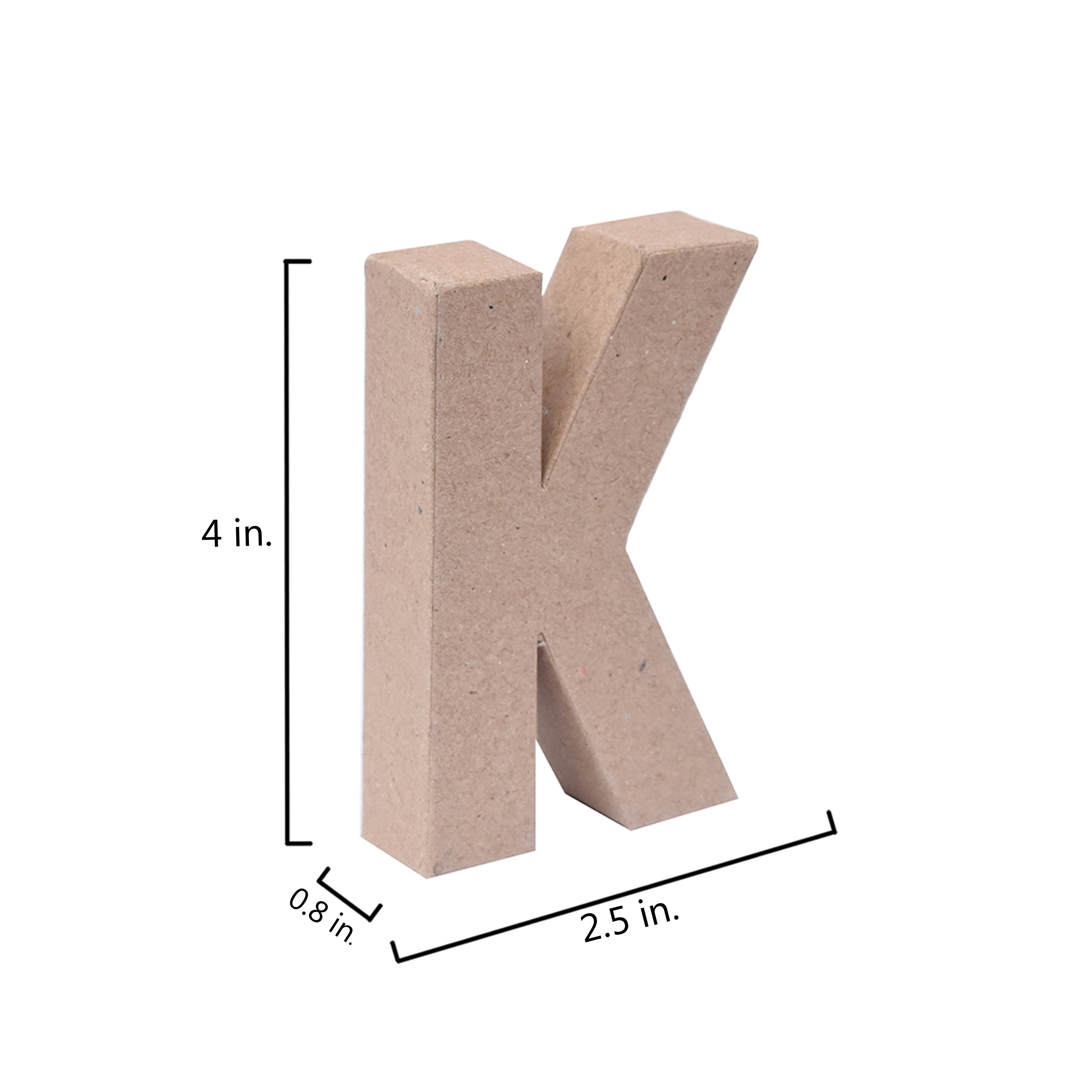 Paper Mache Alphabet K Approx 2.5 X 4 X 0.78Inch 1Pc Lb