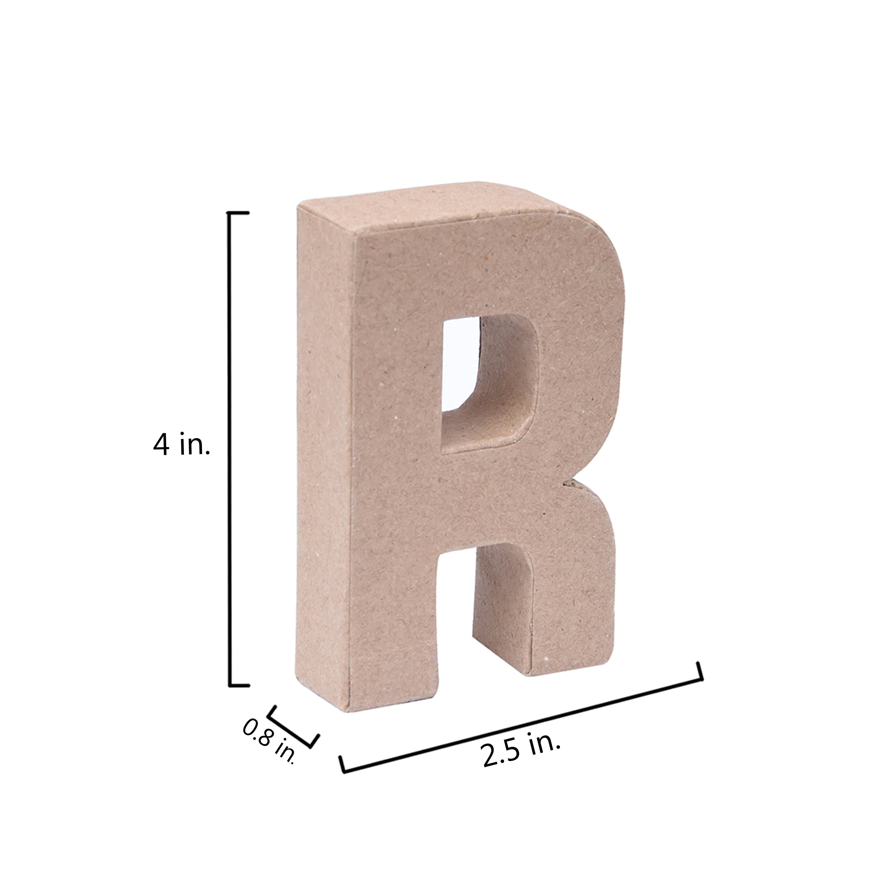 Paper Mache Alphabet R Approx 2.5 X 4 X 0.78Inch 1Pc Lb