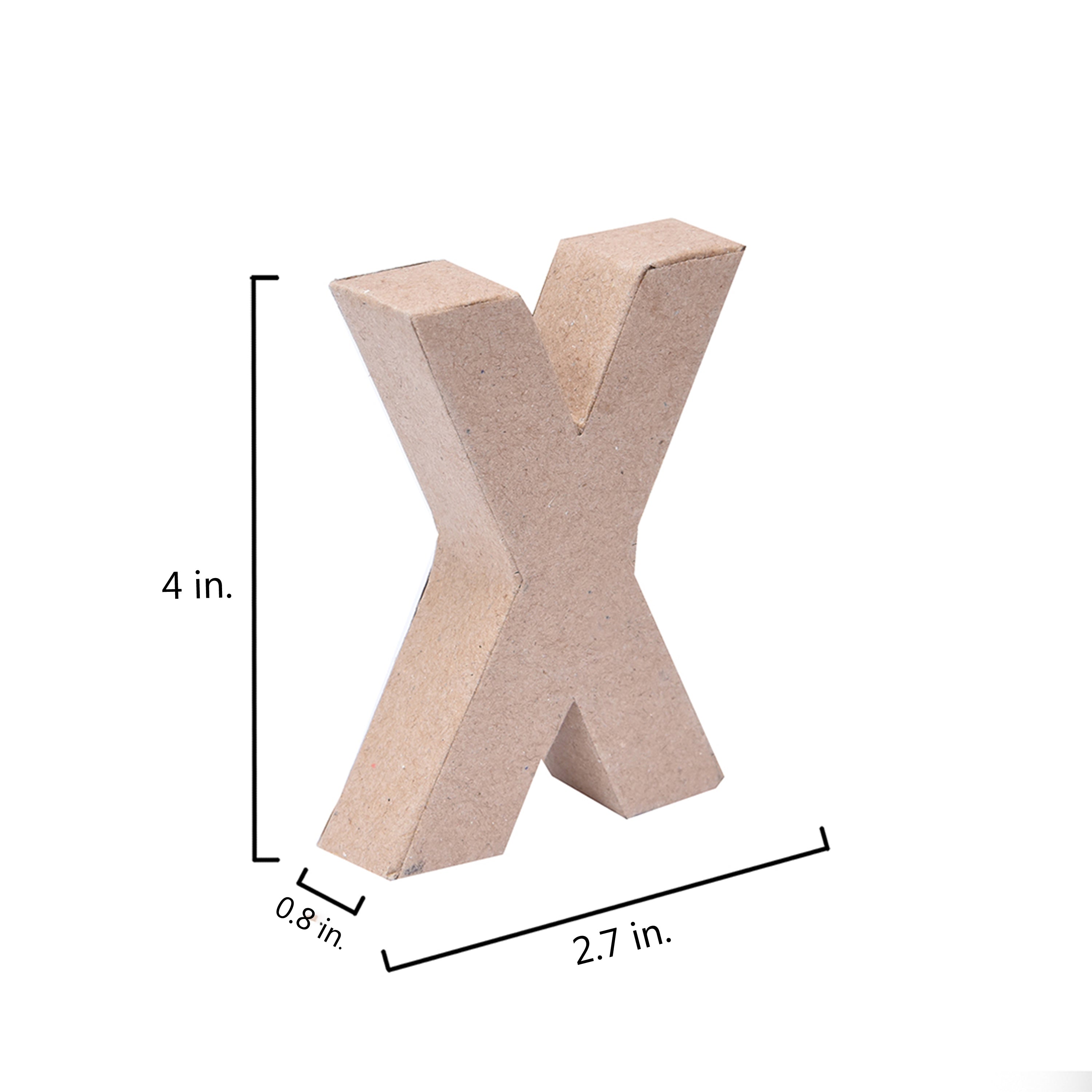 Paper Mache Alphabet X Approx 2.8 X 4 X 0.78Inch 1Pc Lb