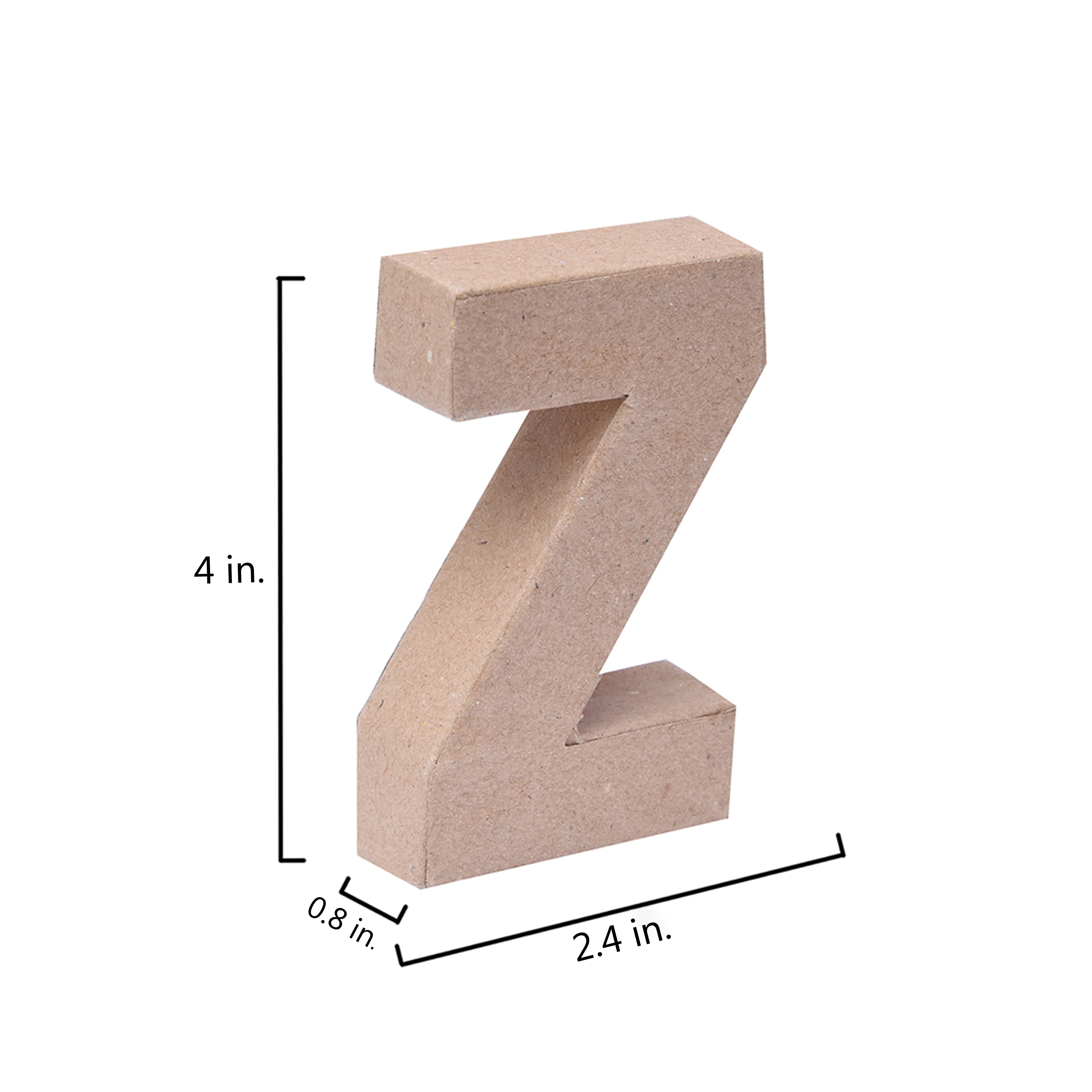 Paper Mache Alphabet Z Approx 2.4 X 4 X 0.78Inch 1Pc Lb