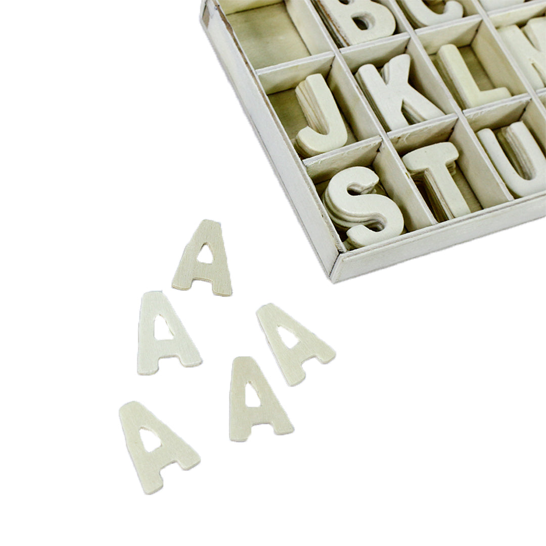 Wooden Alphabets Plain - 1inch, Each Letter 5pc