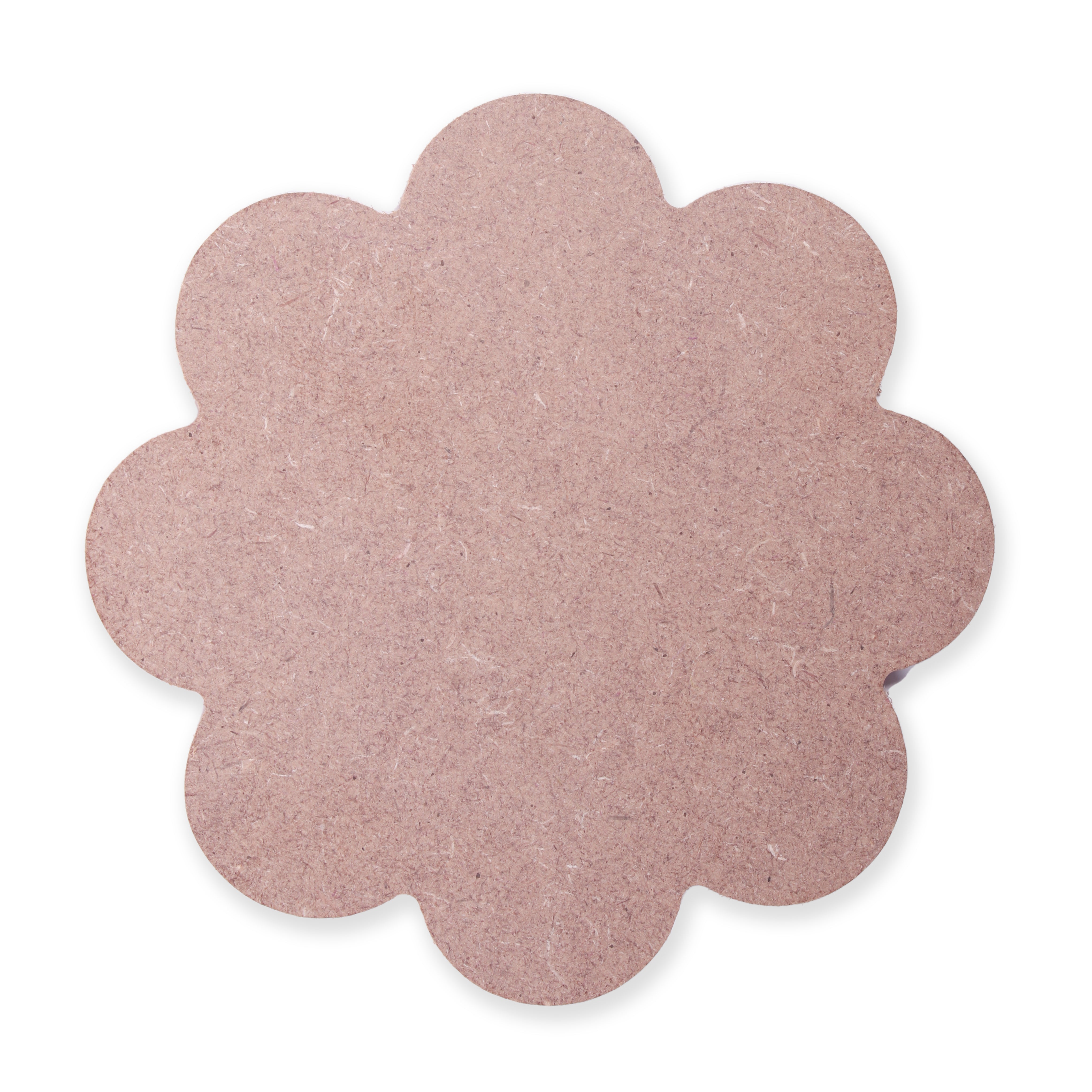 Mdf Coaster Scalloped Flower W4.25 X H4.25Inch 5.5Mm Thick 1Pc Lb