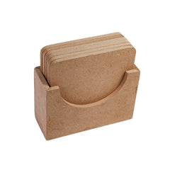 Mdf Coaster Set Of 6 With Stand W4.5 X H4.2 X D1.7Inch 5.5Mm Thick 1Pc Lb