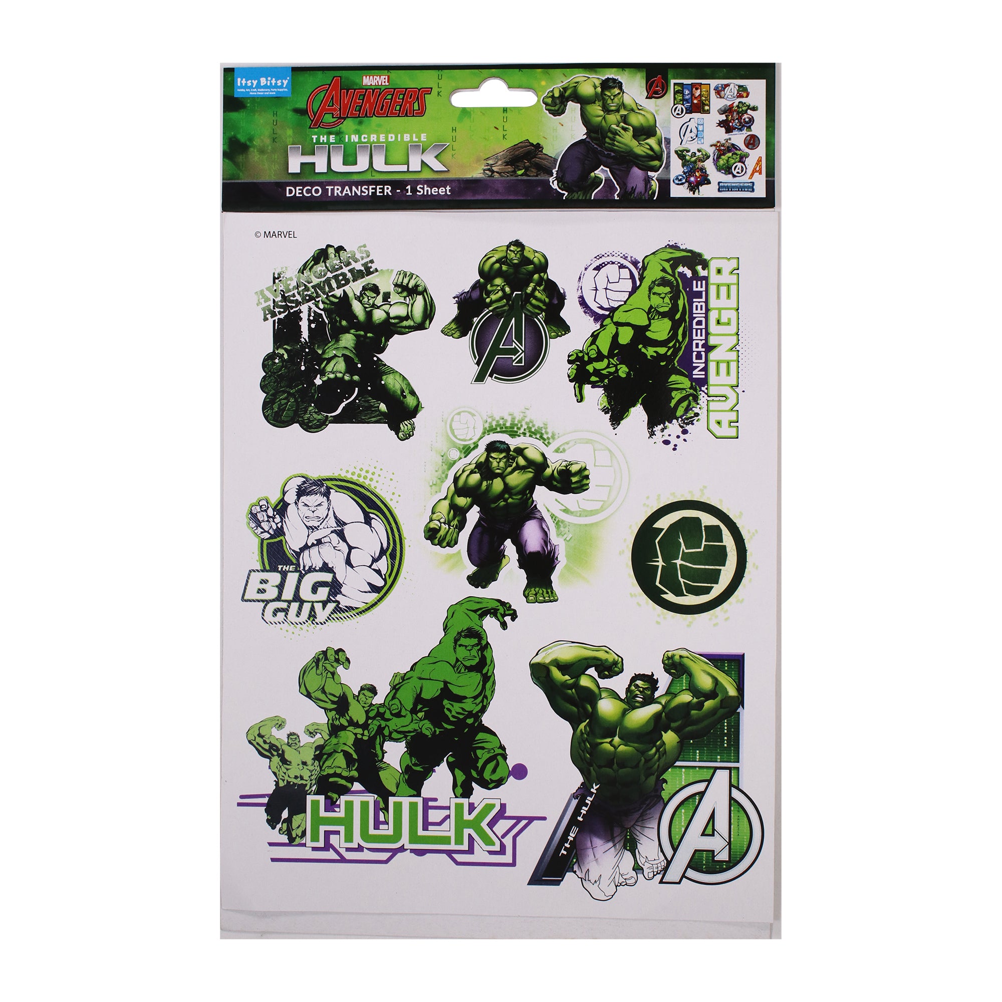 Deco Transfer Sheet Big Guy Hulk 7.5 x 9.5in 1Pc