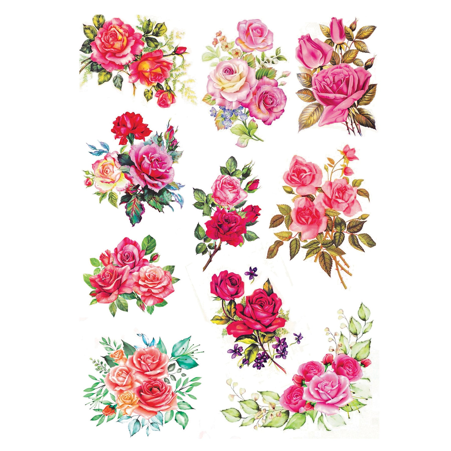 Deco Transfer Sheet Rosy Blooms 10Inch X 7.5Inch 1Sheet Pbci Lb – Itsy ...