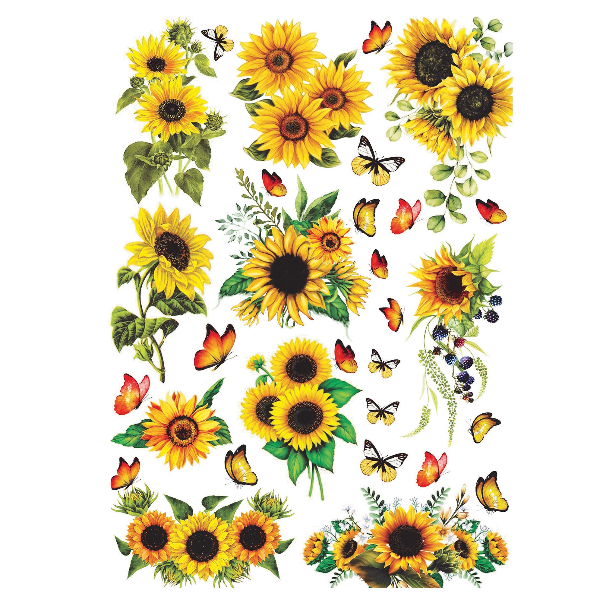 Deco Transfer Sheet Wild Sunflowers 10Inch X 7.5Inch 1Sheet Pbci Lb