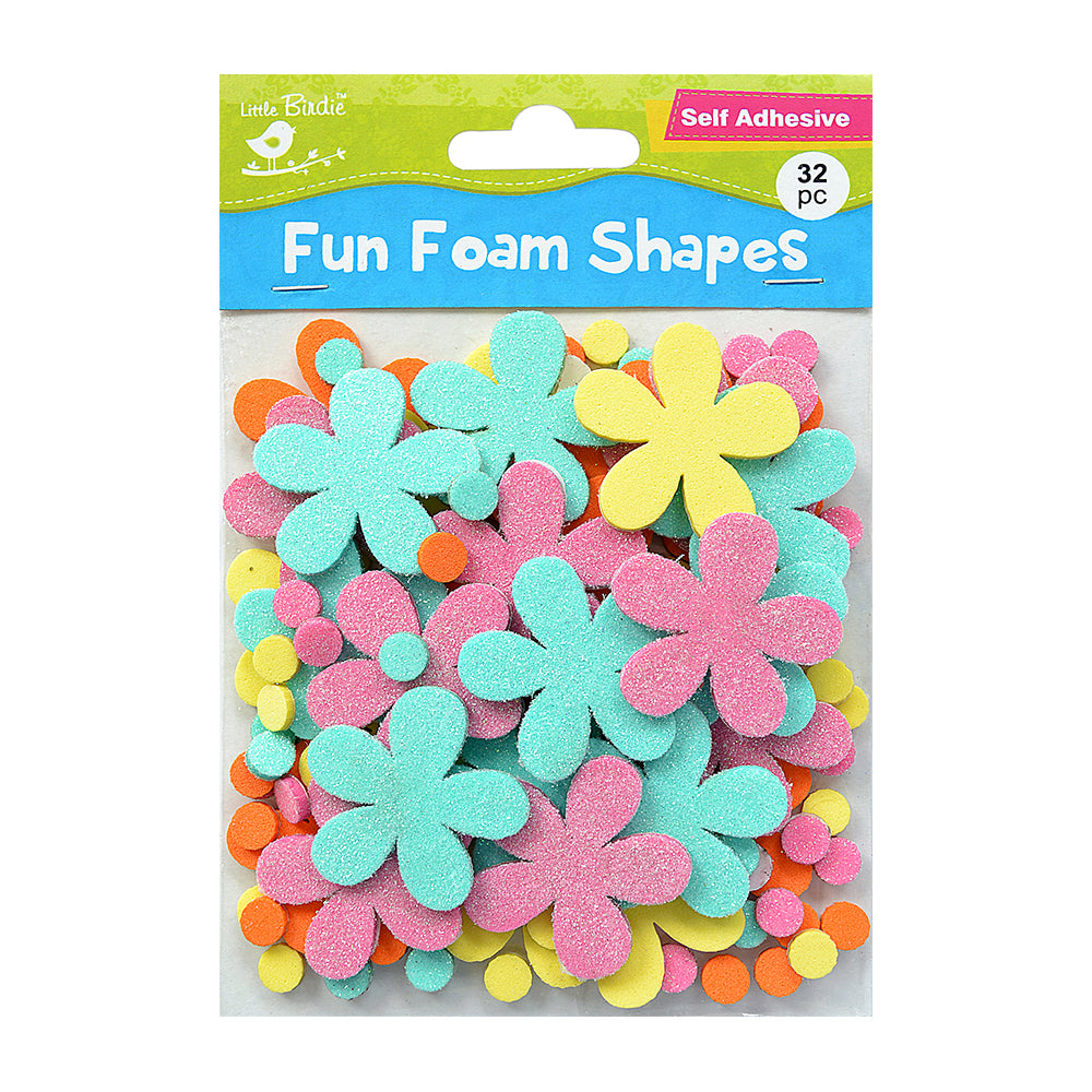 Self Adhesive Fun Foam Stickers Floral Party 32Pcs