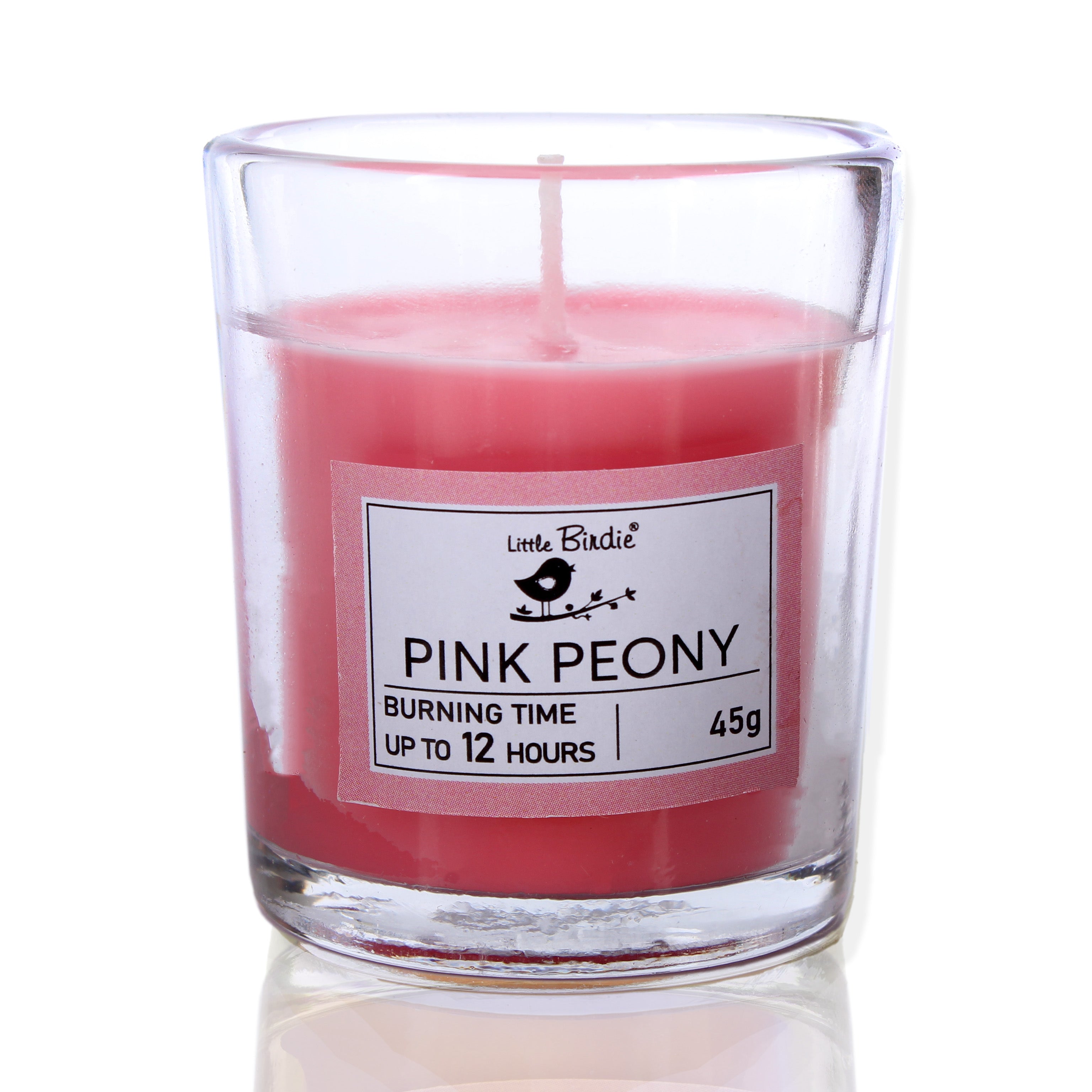 Scented Wax Glass Candle Pink Peony (10 To 12 Hr Burning Time) 45Grm 1Pc Box Lb