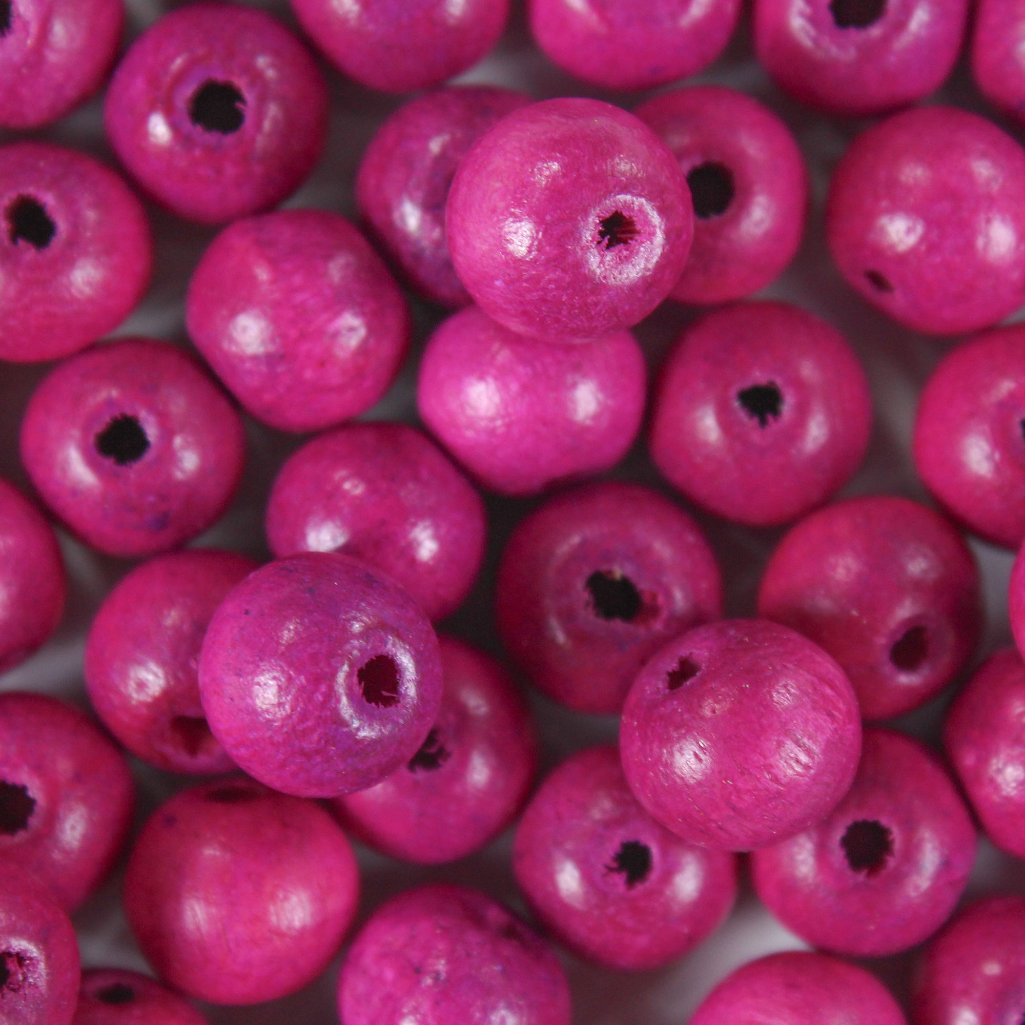 Wooden Beads 8Mm Pink 12G Ib