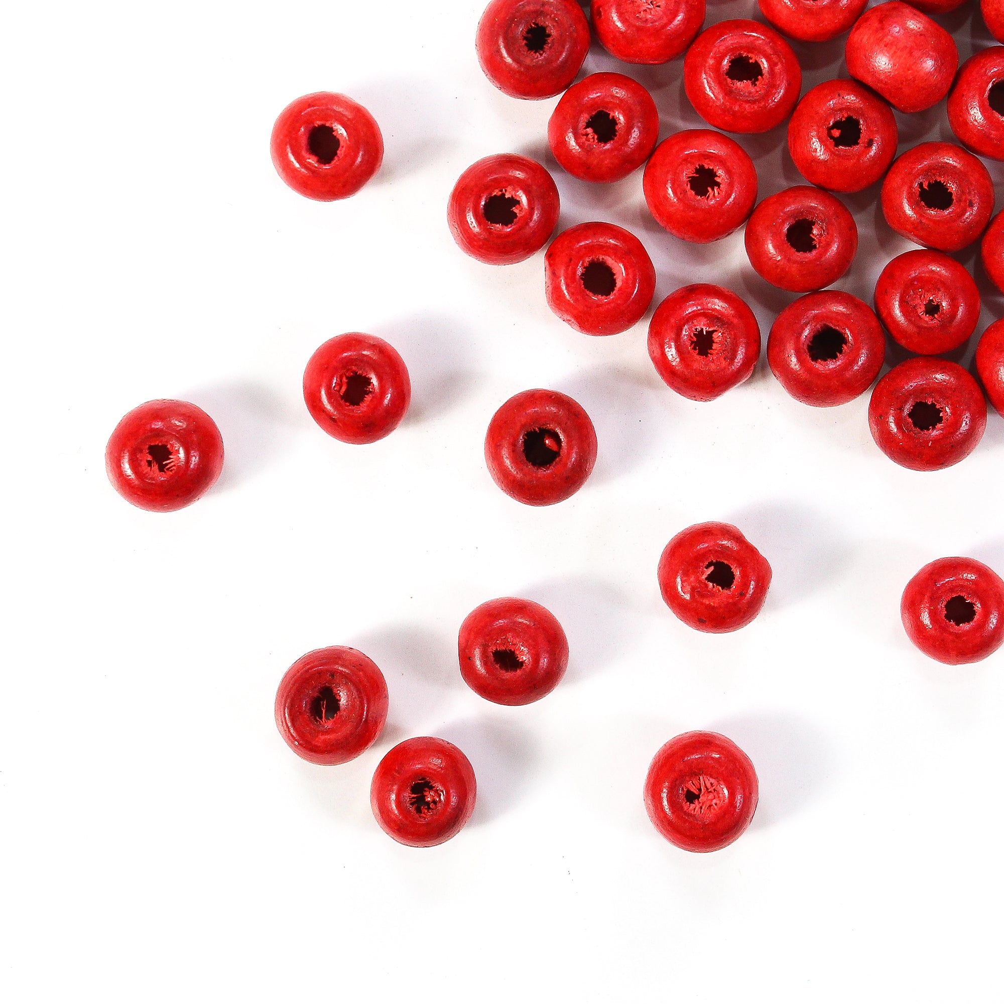 Wooden Beads 8Mm Red 12G Ib