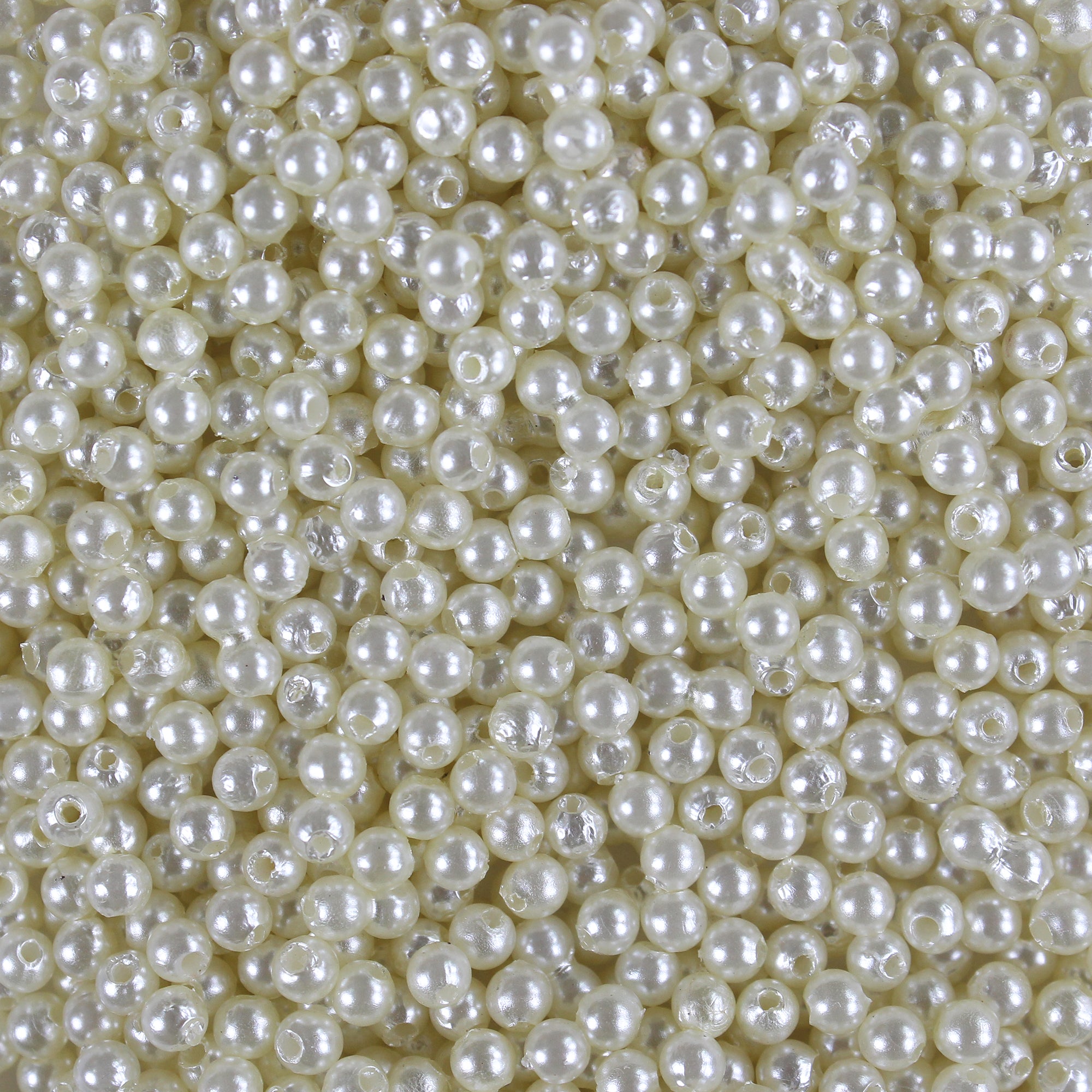 Pearl Beads Plastic 3mm Cream 20gm