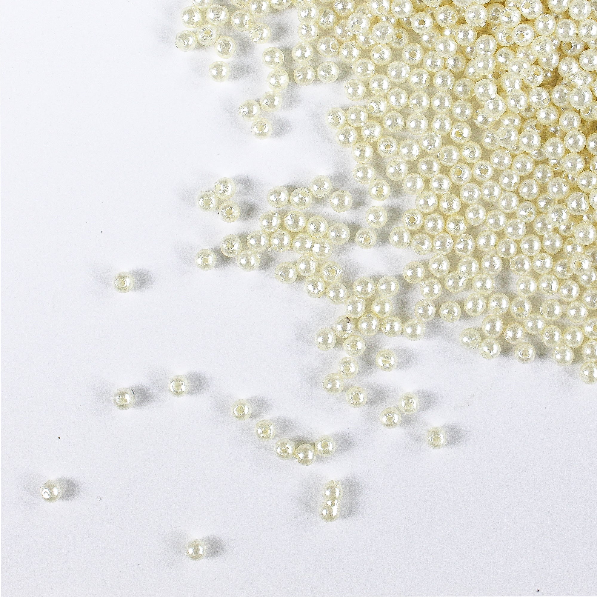 Pearl Beads Plastic 4mm Cream 20gm