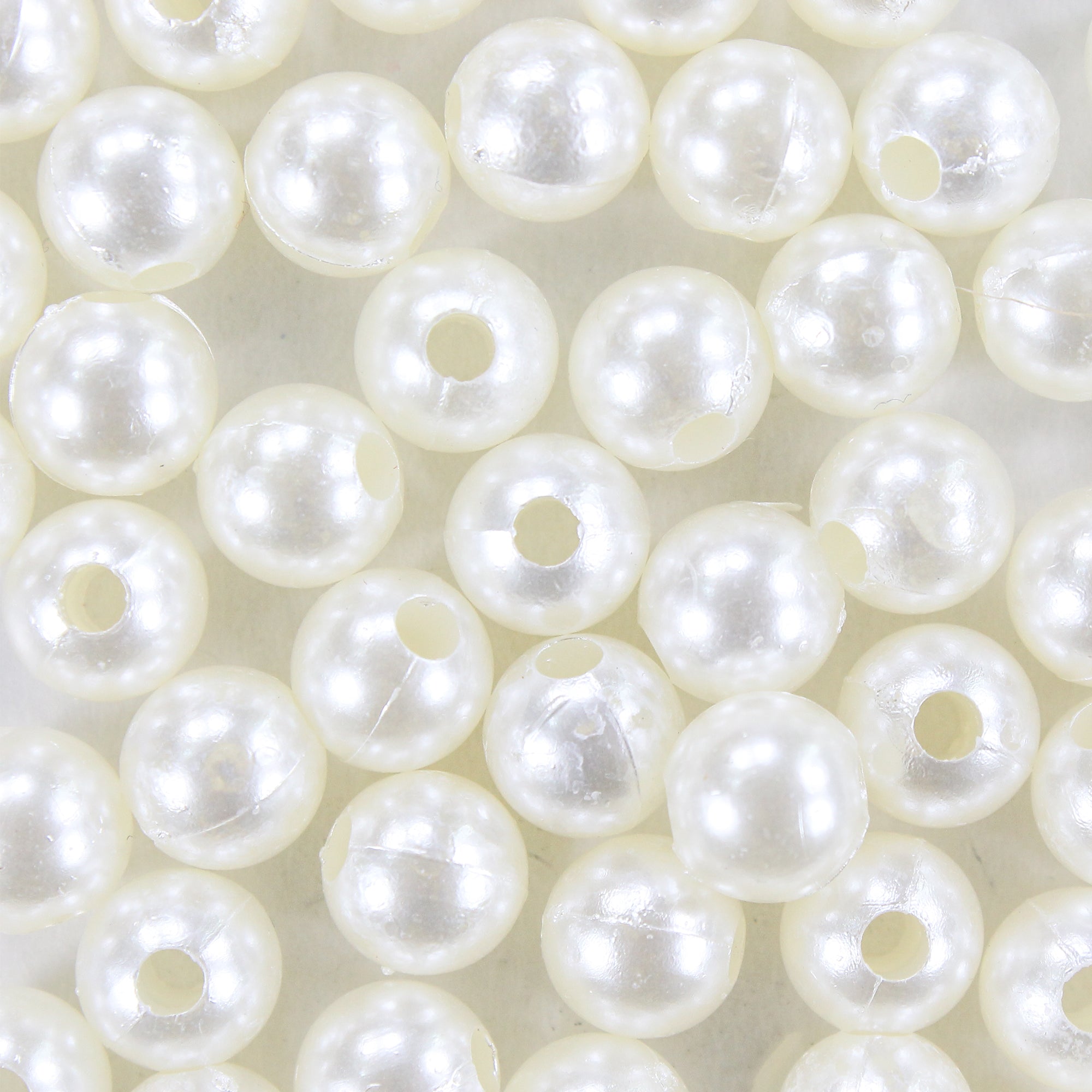 Pearl Beads Plastic 8mm Cream 20gm