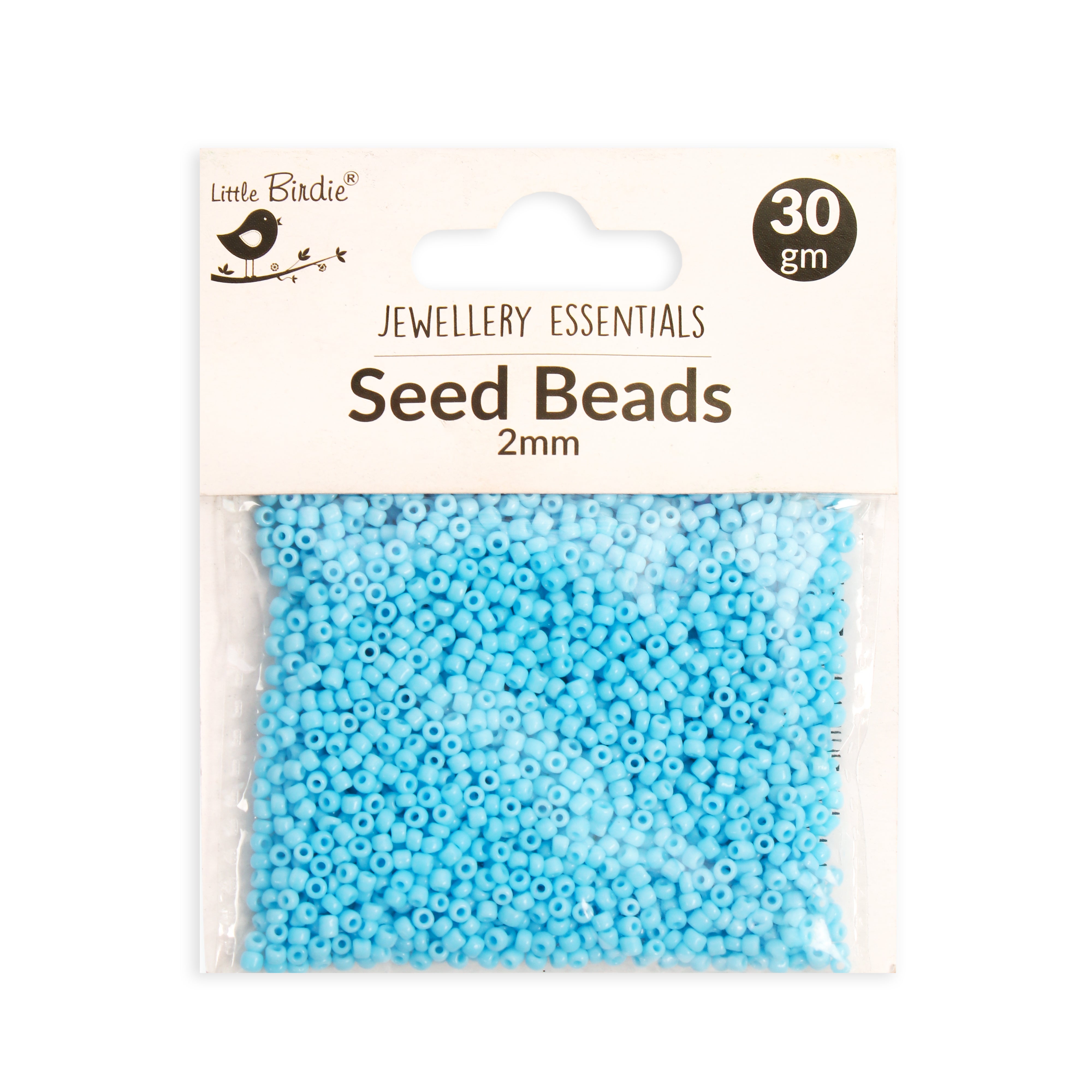 Seed Beads Blue 2Mm 30Gm