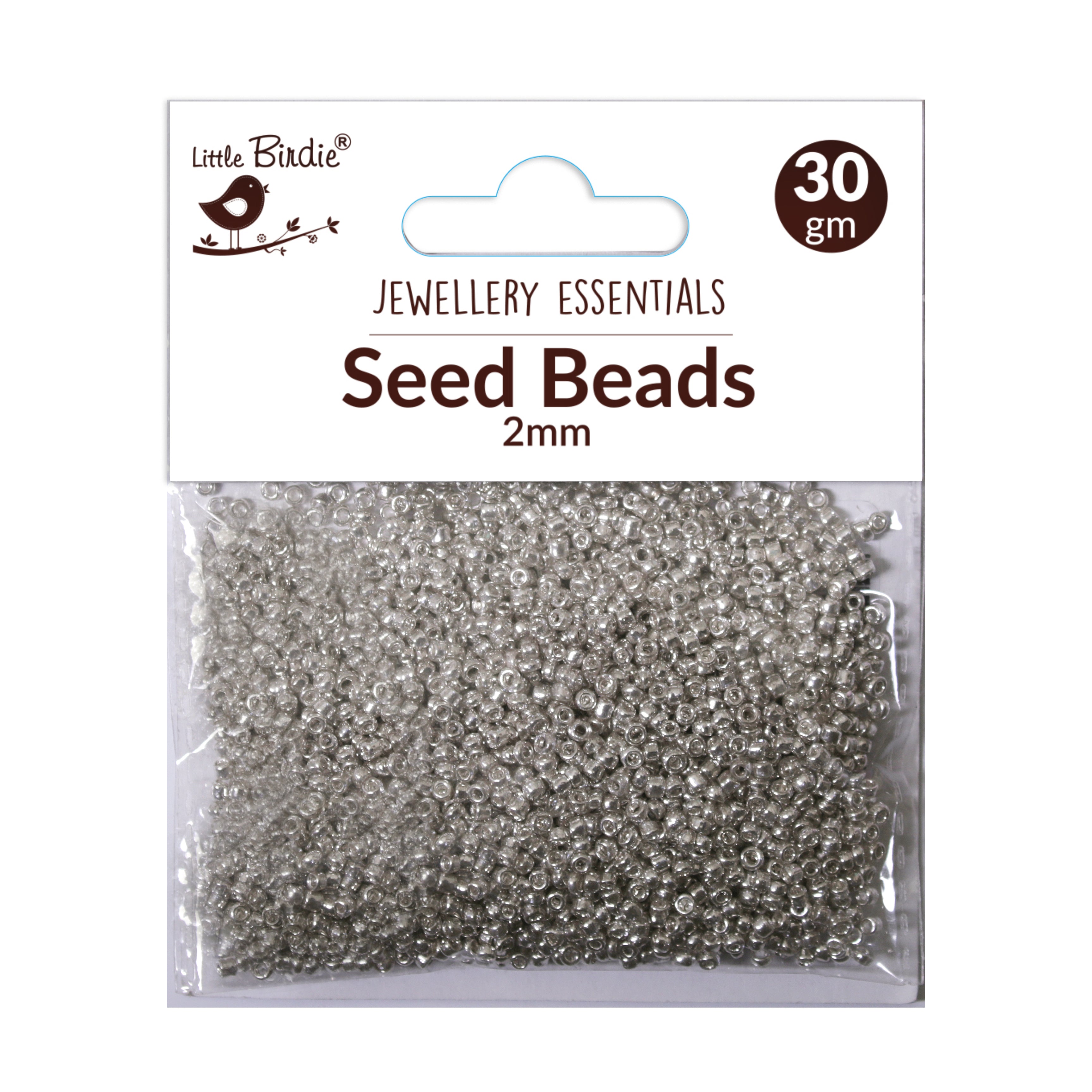 Seed Beads Silver 2Mm 30Gm