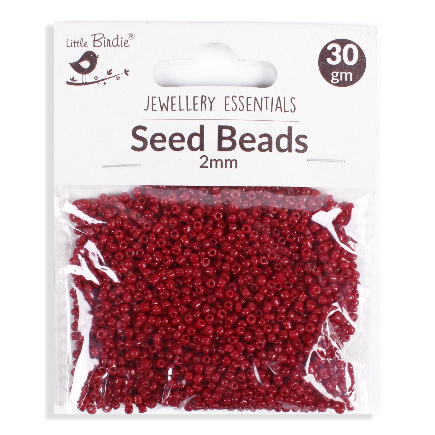 Seed Beads Opaque Maroon 2Mm 30Gm