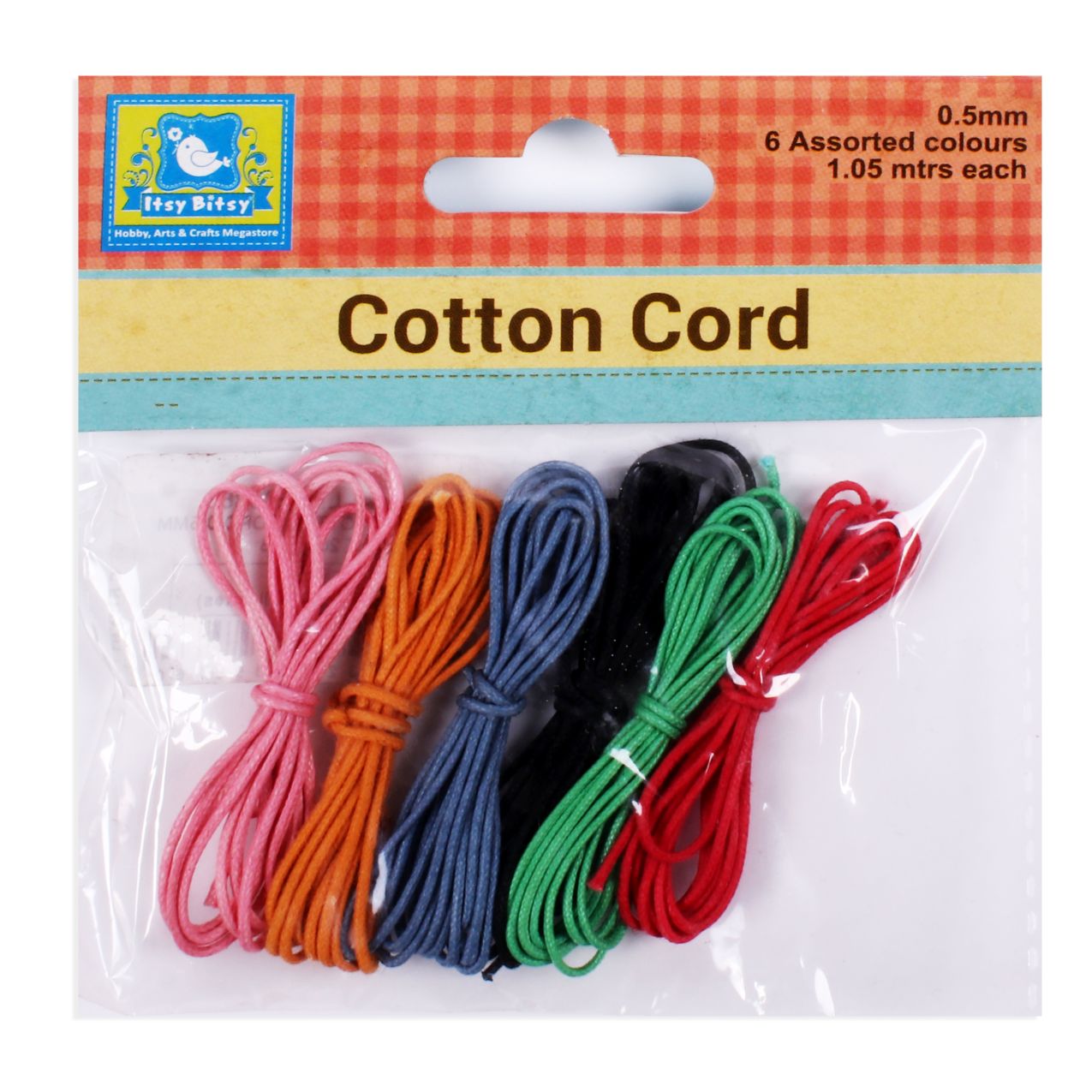 Cotton Cord 0.5Mm Bright Assorted Pack Lb