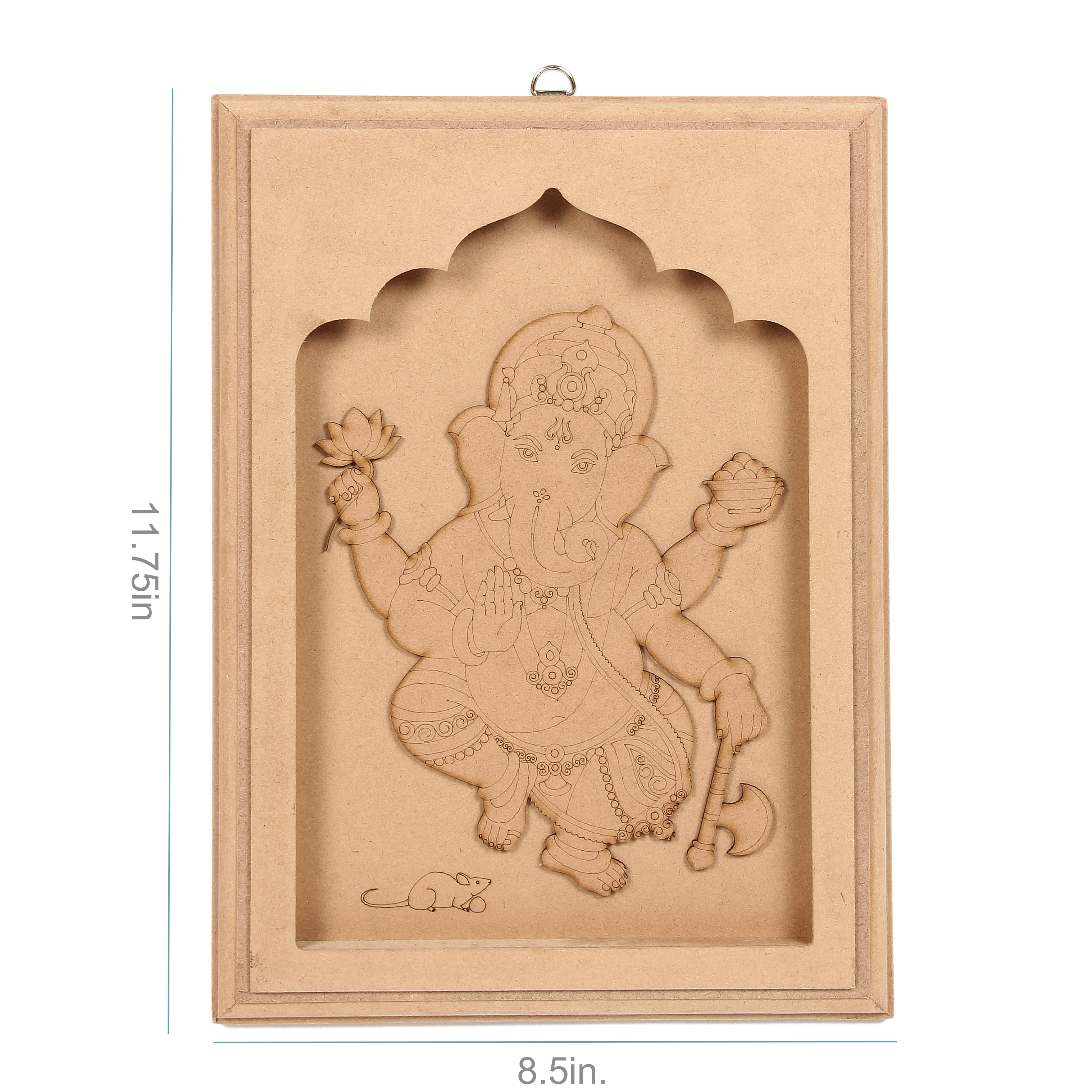 Mdf Pre Marked Mesmerizing Ganesha Frame With D Ring Hanging Hook 12 X 8.5Inch 1Pc Lb