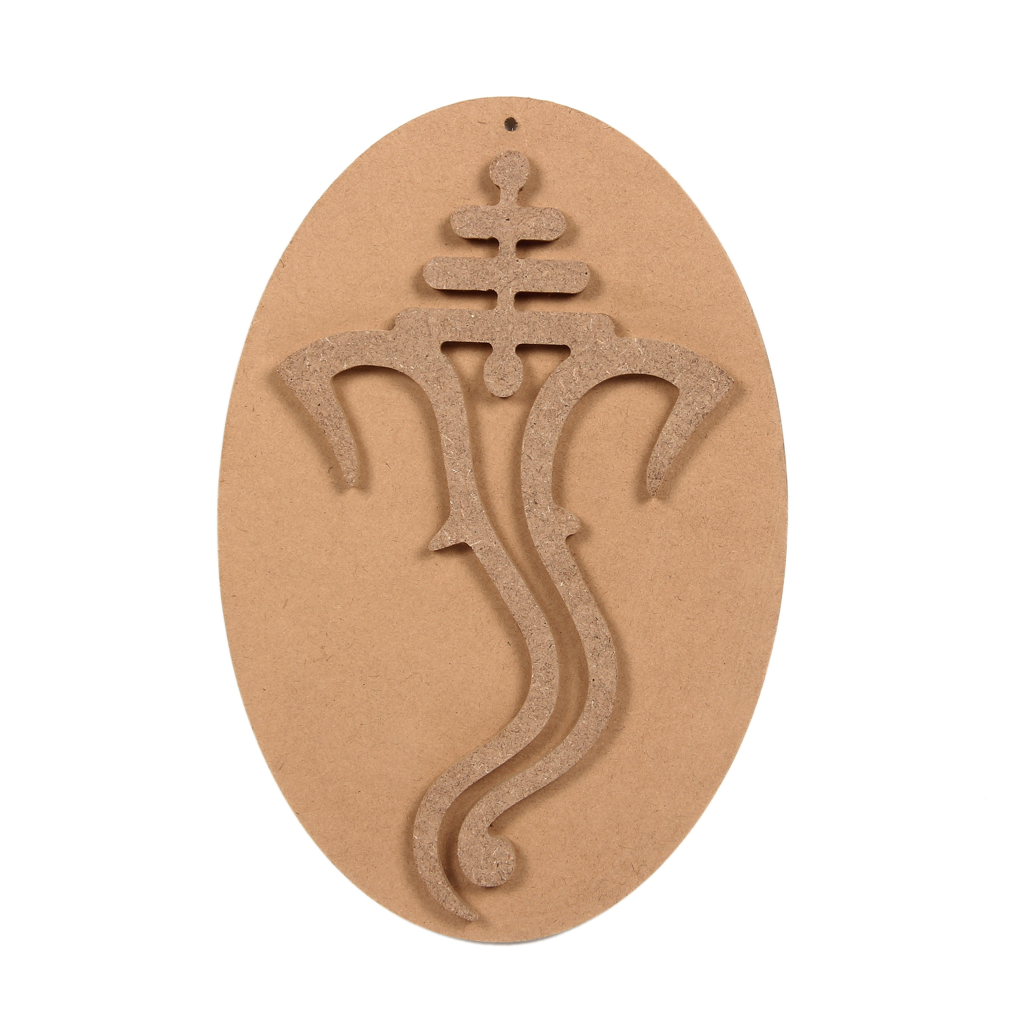 Mdf Pre Marked Beloved Ganesha With Hanging Hole Oval Apporx 6 X 9Inch 1Pc Lb