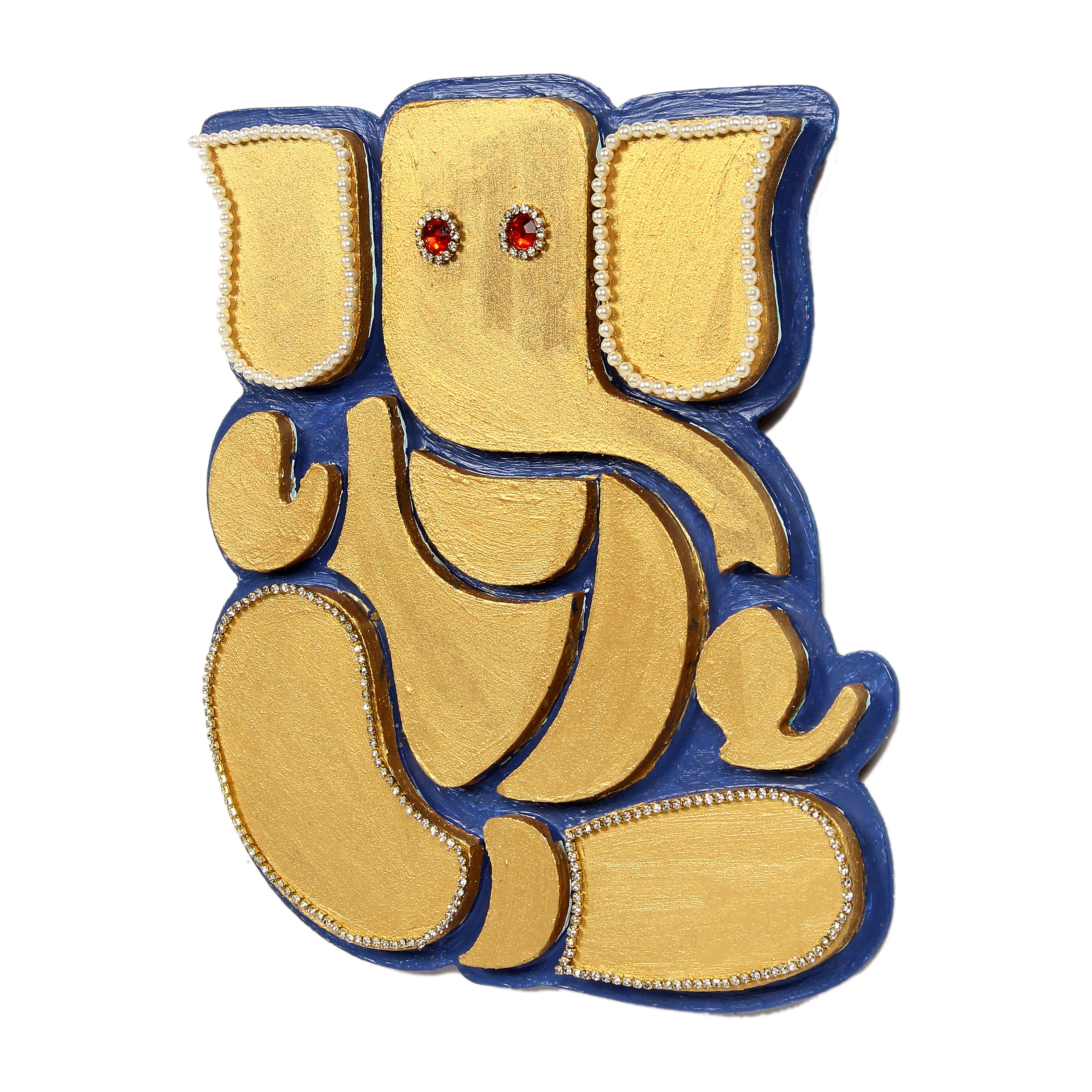 Mdf Pre Marked Lord Ganesha With Hanging Sawtooth Hook Approx 7.5 X 8Inch 1Pc Lb
