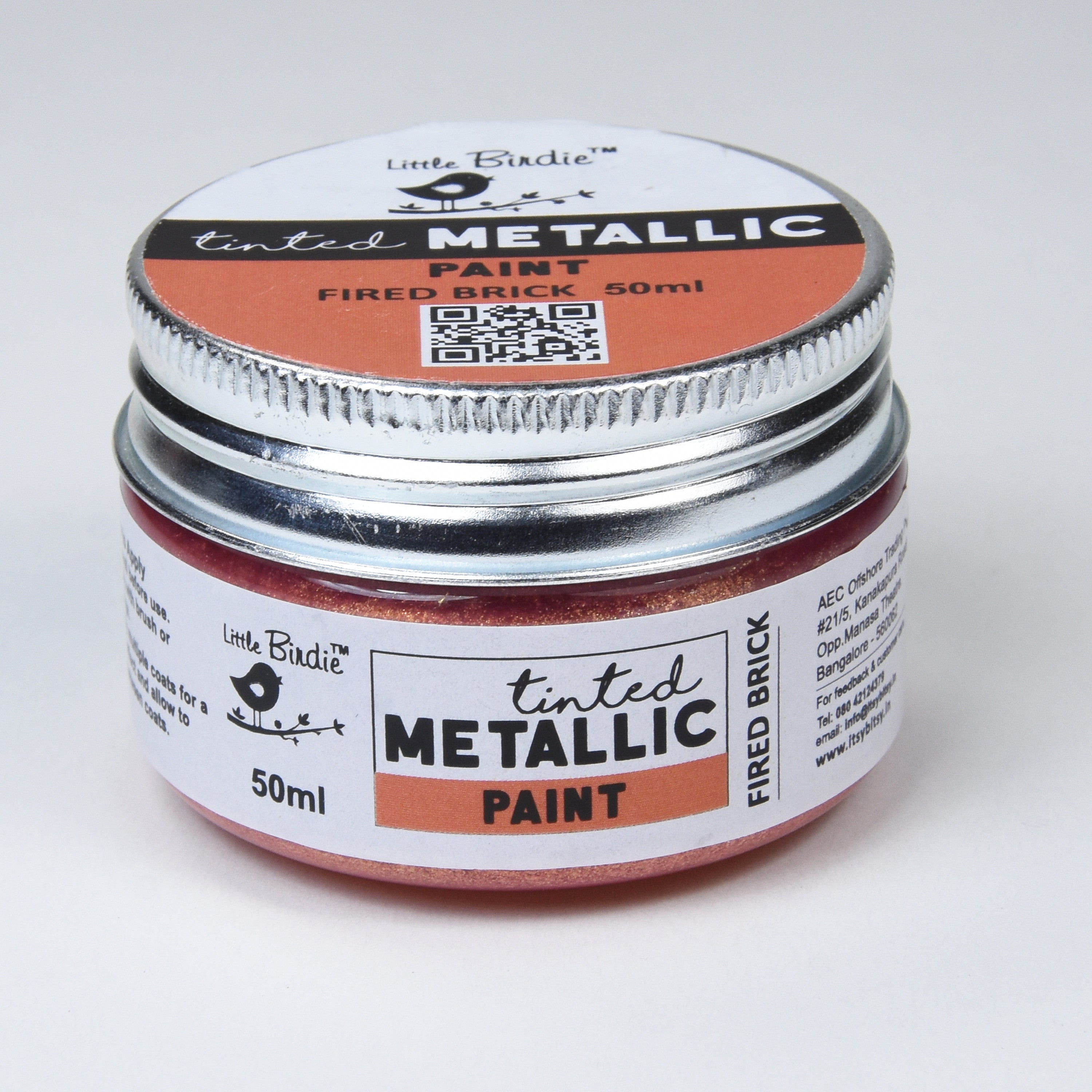 Tinted Metallic Paint Fired Brick 50Ml Bottle Lb - VC