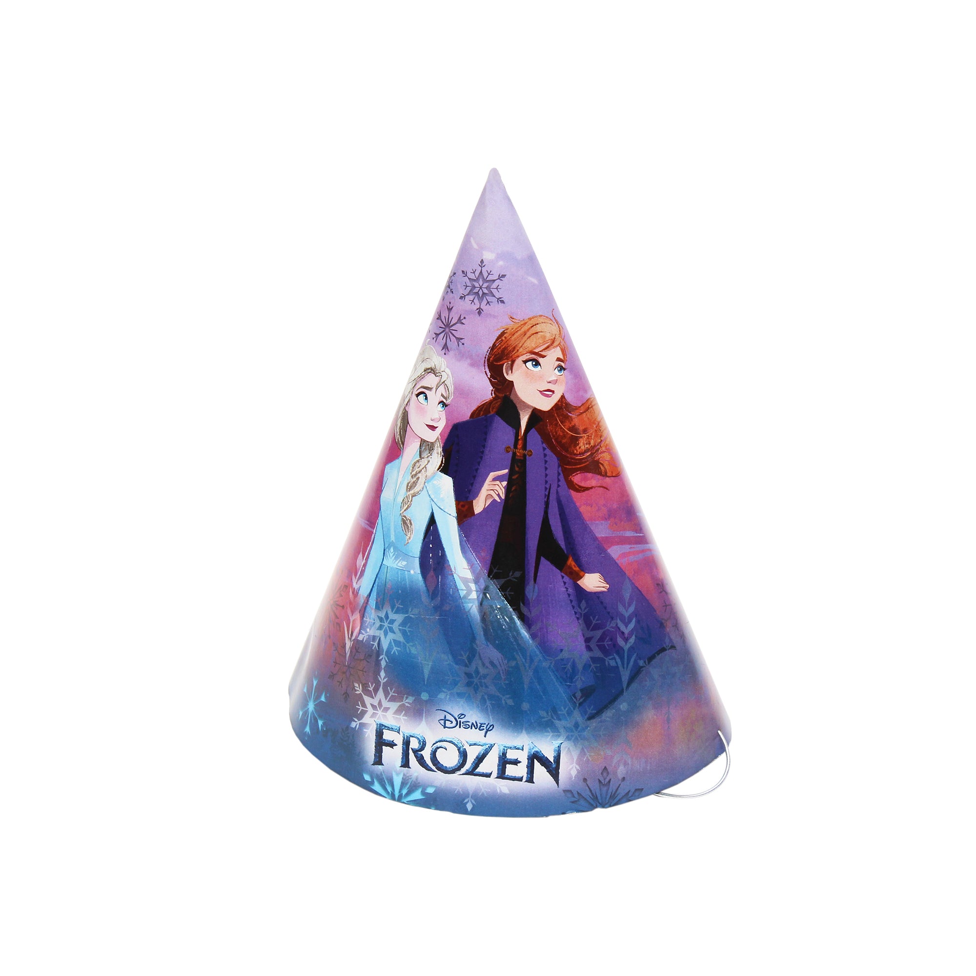 Frozen Theme Elsa And Anna - Party Hat With Elastic Band, 250GSM, 6pc