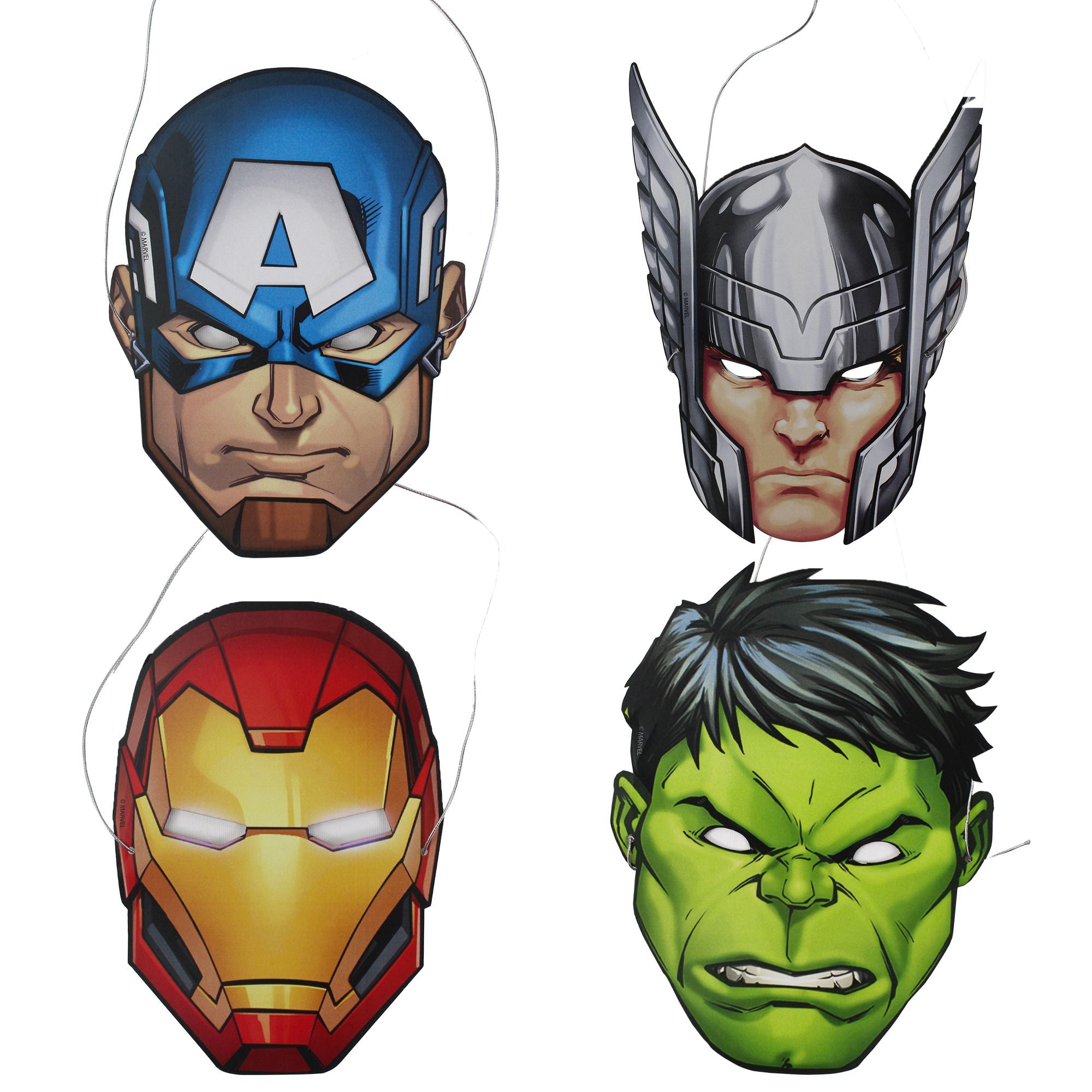 Avengers Mask With Elastic Band, 250GSM, 4pc