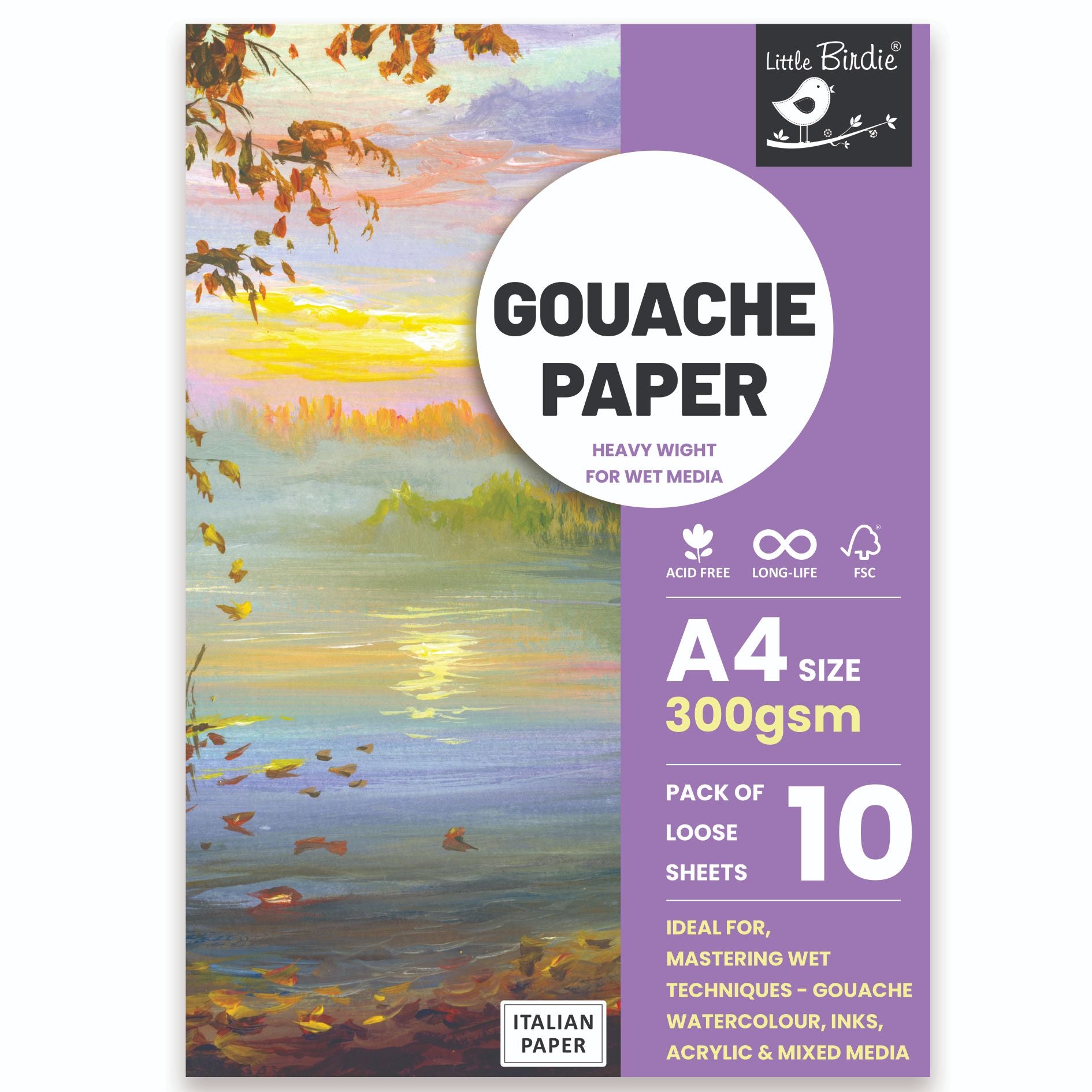 Gouache Paper A4 Size 300 Gsm Pack Of 10 Sheets