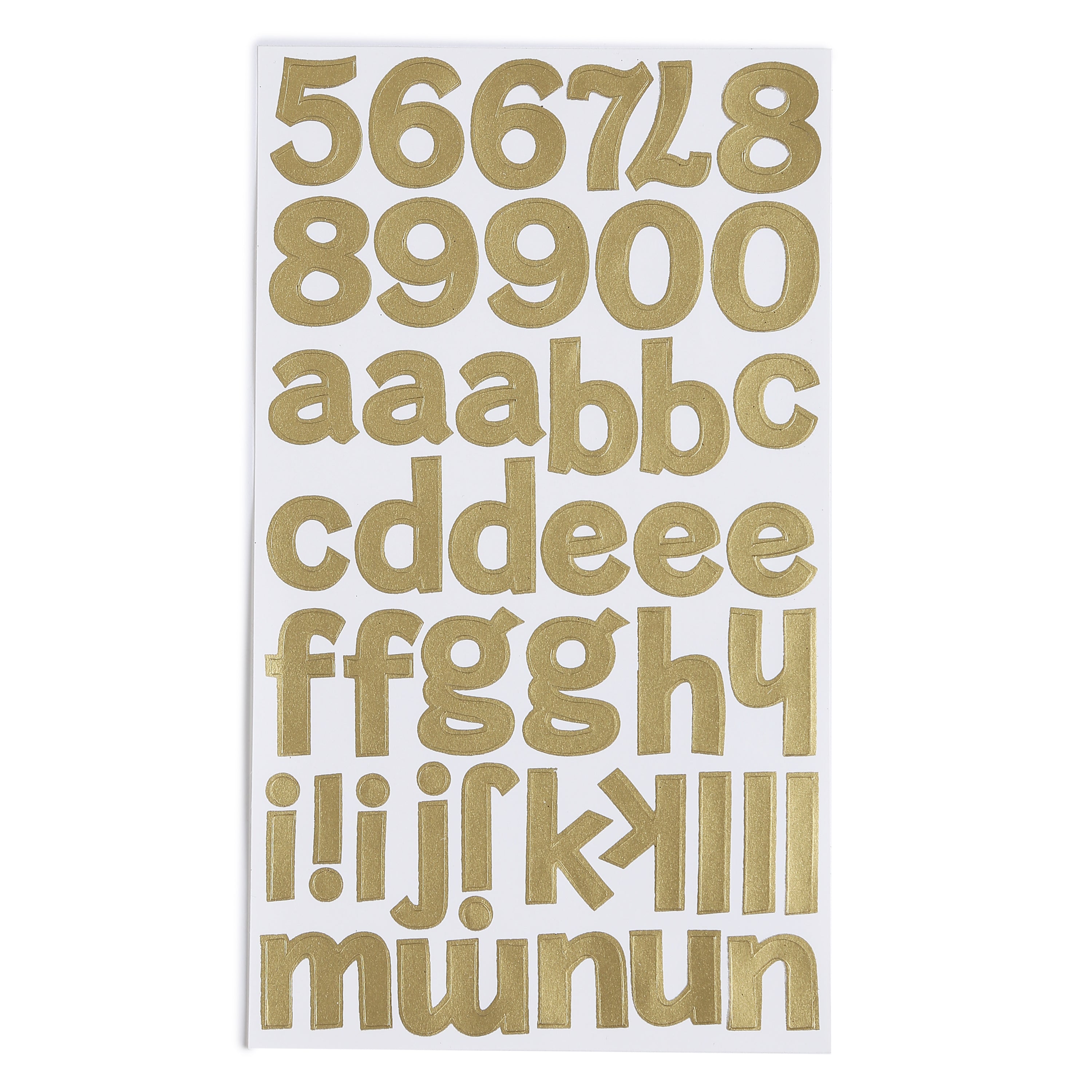 Mettalic Alphabet And Numbers Lime Shine 4Sheet