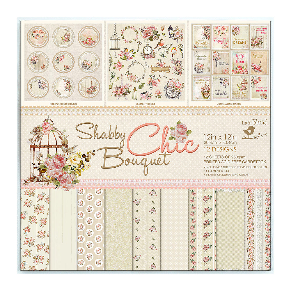 Paper Pack 12In X 12In Shabby Chic 12Sheet Lb