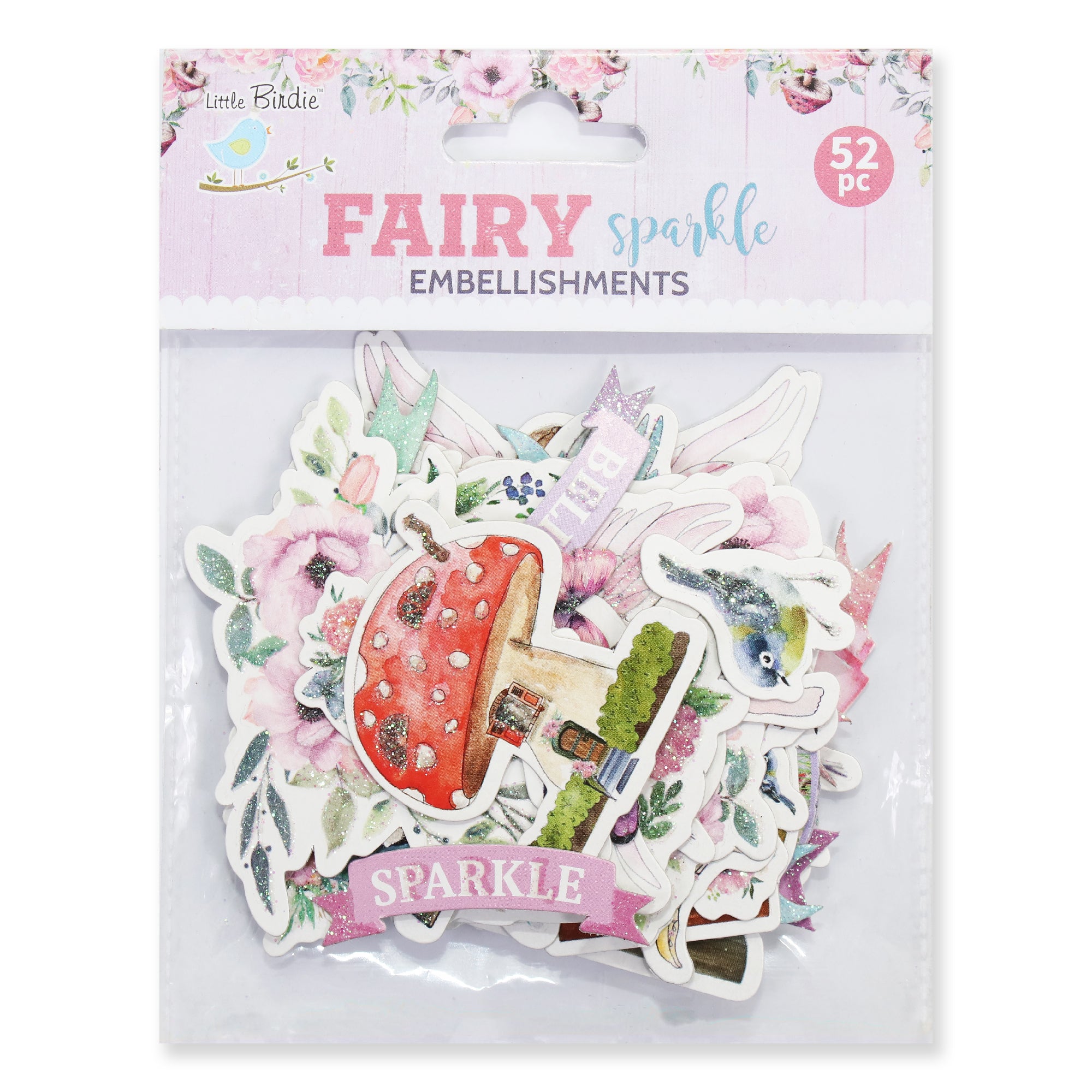 Fairy Sparkle Ephemera Embellishments 52Pcs Pbhc Lb