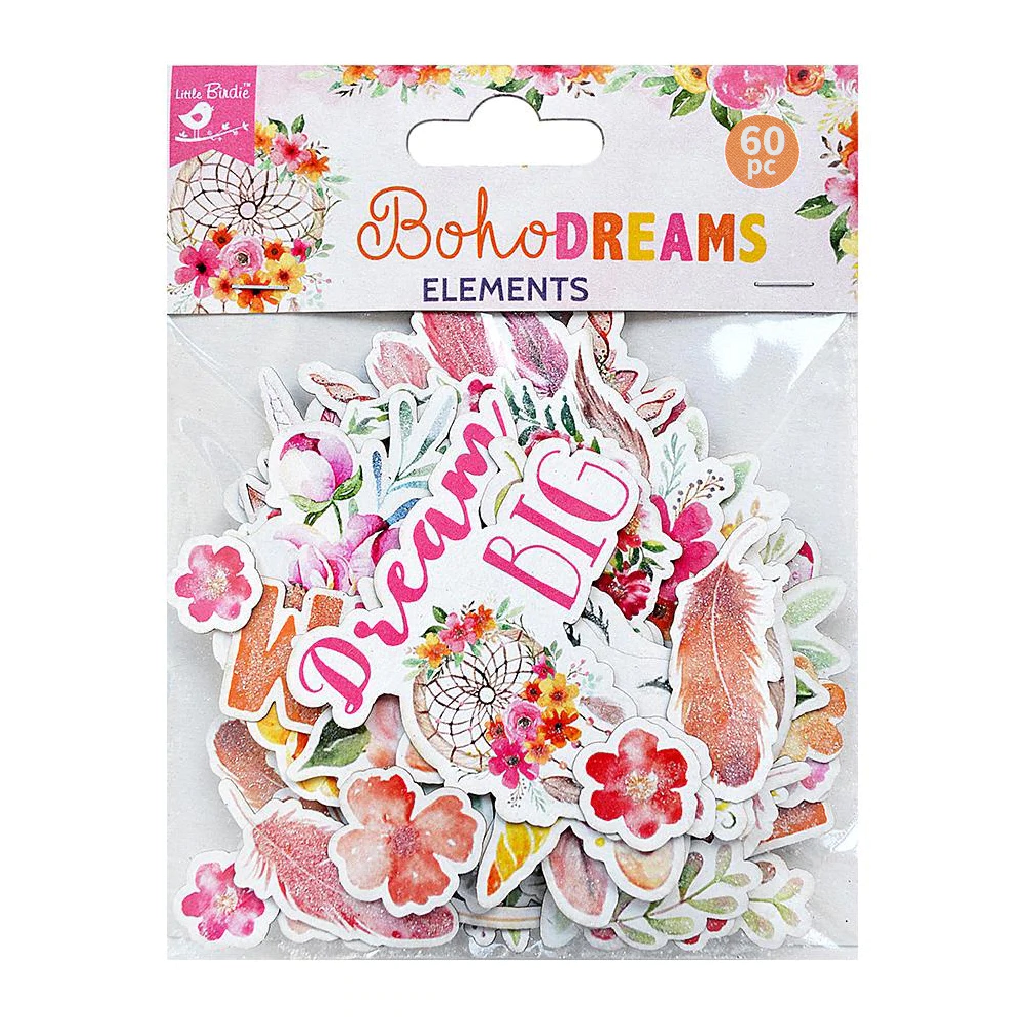 Boho Dreams Ephemera Stickers 60pcs