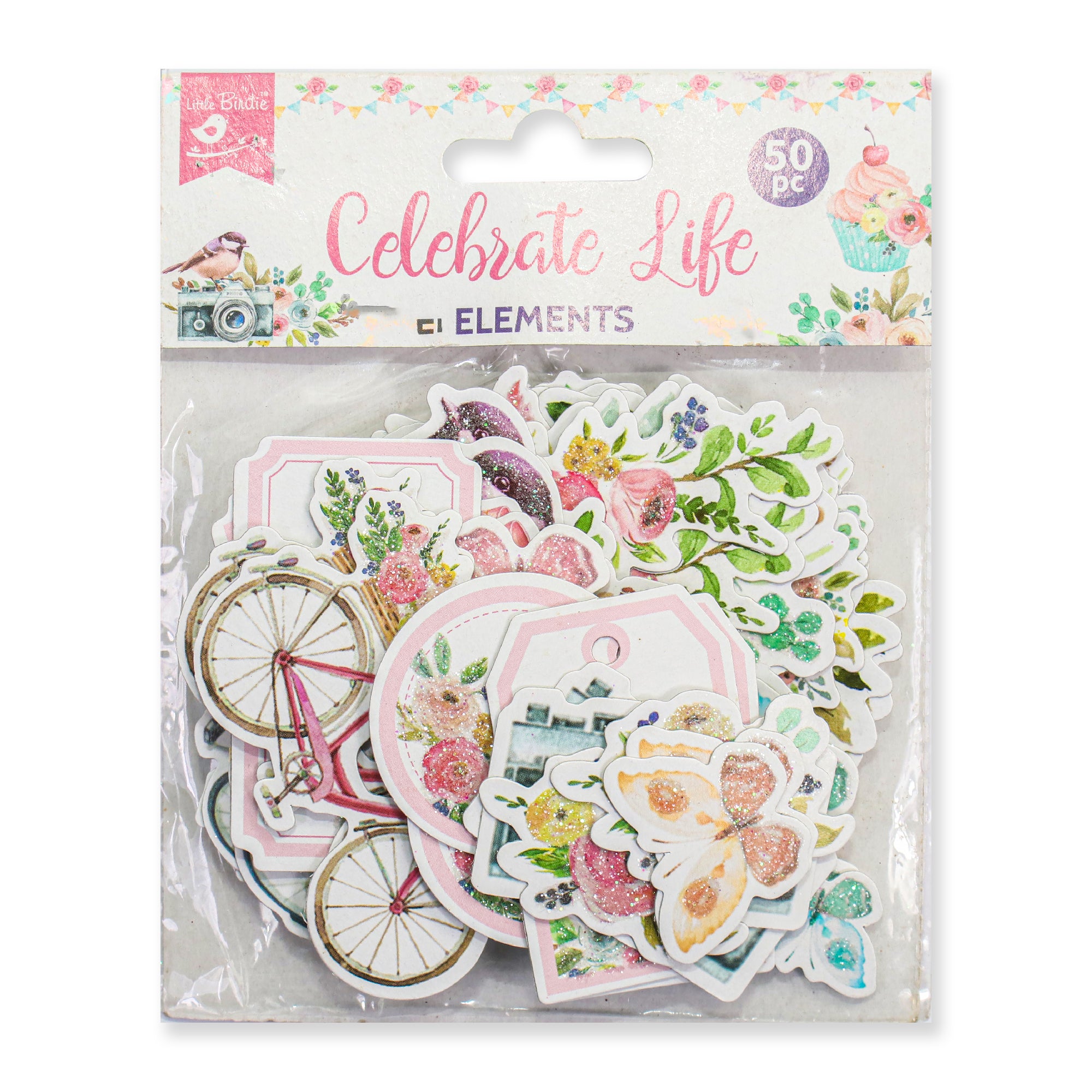 Celebrate Life Ephemera Stickers 50pcs