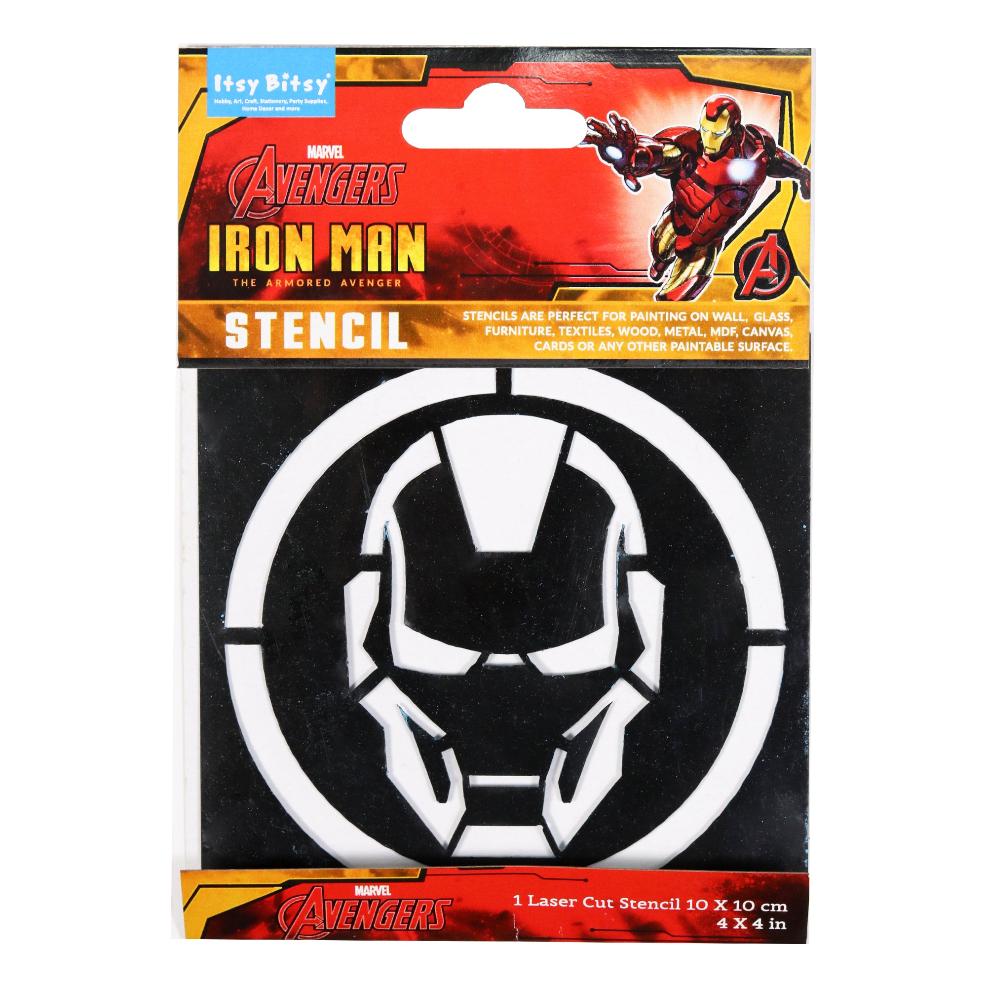Stencil Iron Man Mask 4 x 4in 1Pc