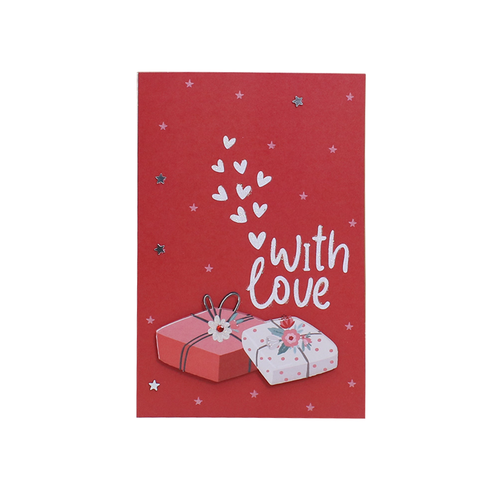 Greeting Card And Envelope With Love 4 X 6 Inch 2Pc