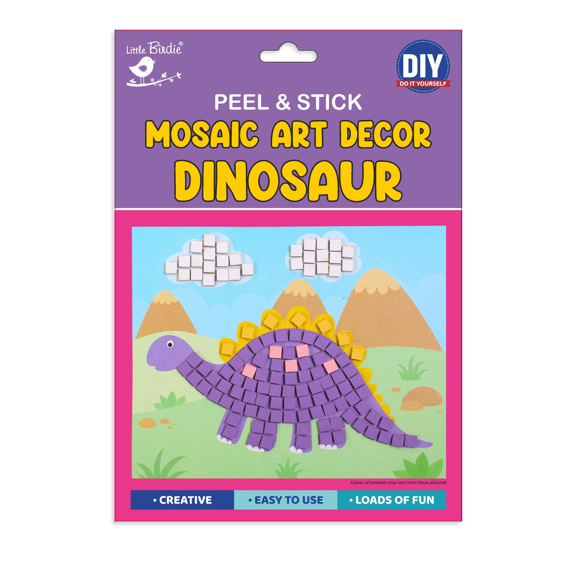 Mosaic Art Decor Peel And Stick Dinosaur 17 X 21Cm 1Pack Lb